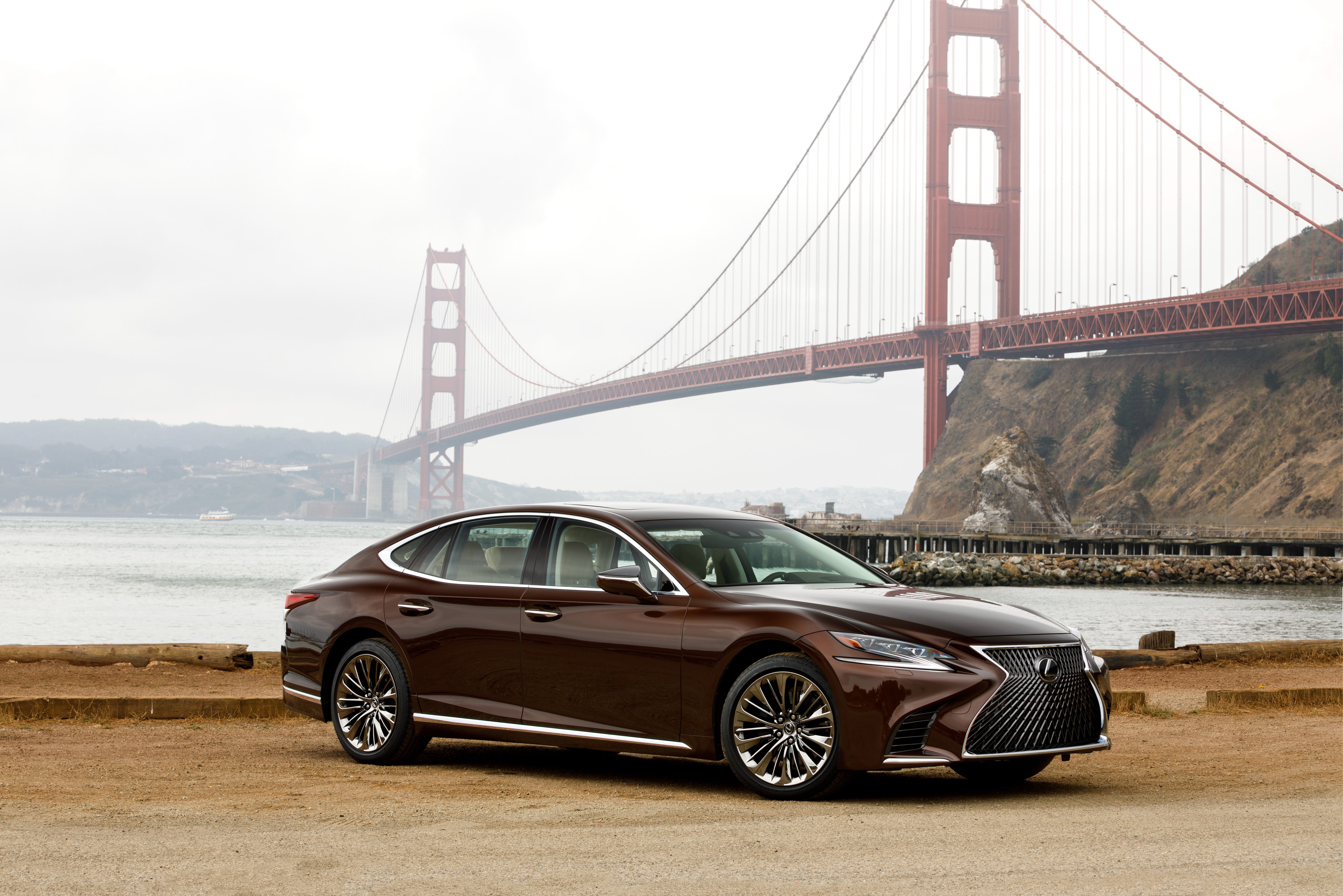 2018 Lexus LS 500 F SPORT in Brown HD Wallpaper