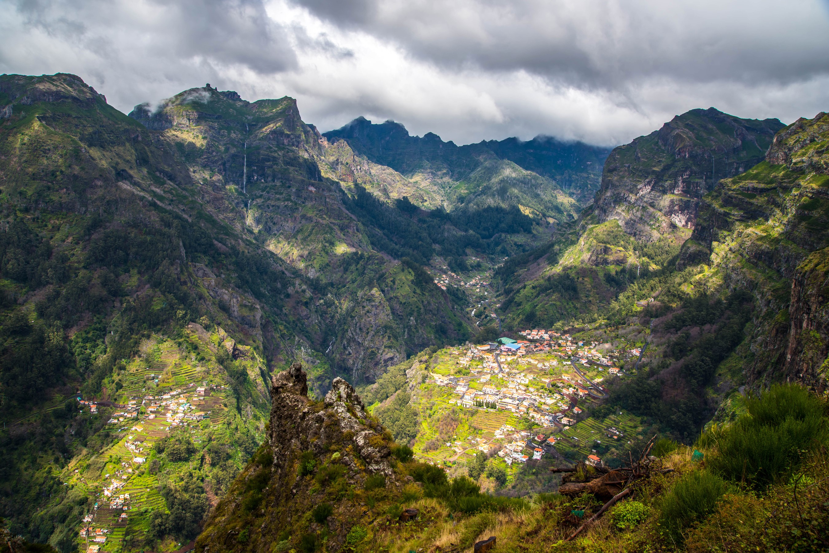  755290 Madeira Scenery Portugal Mountains Houses Fields Rare 