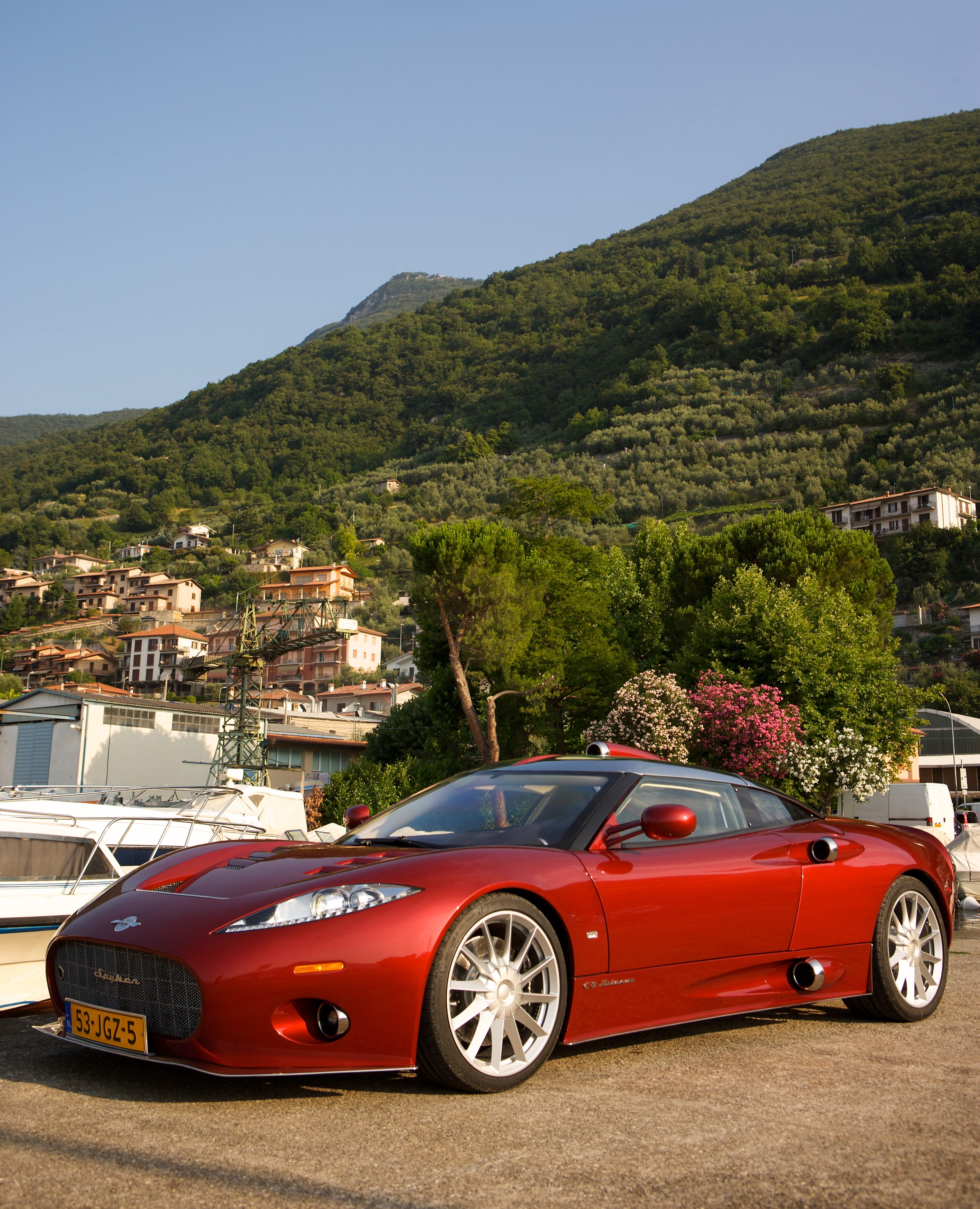 Red 2009 Spyker C8 Aileron Prototype car HD Phone Wallpaper