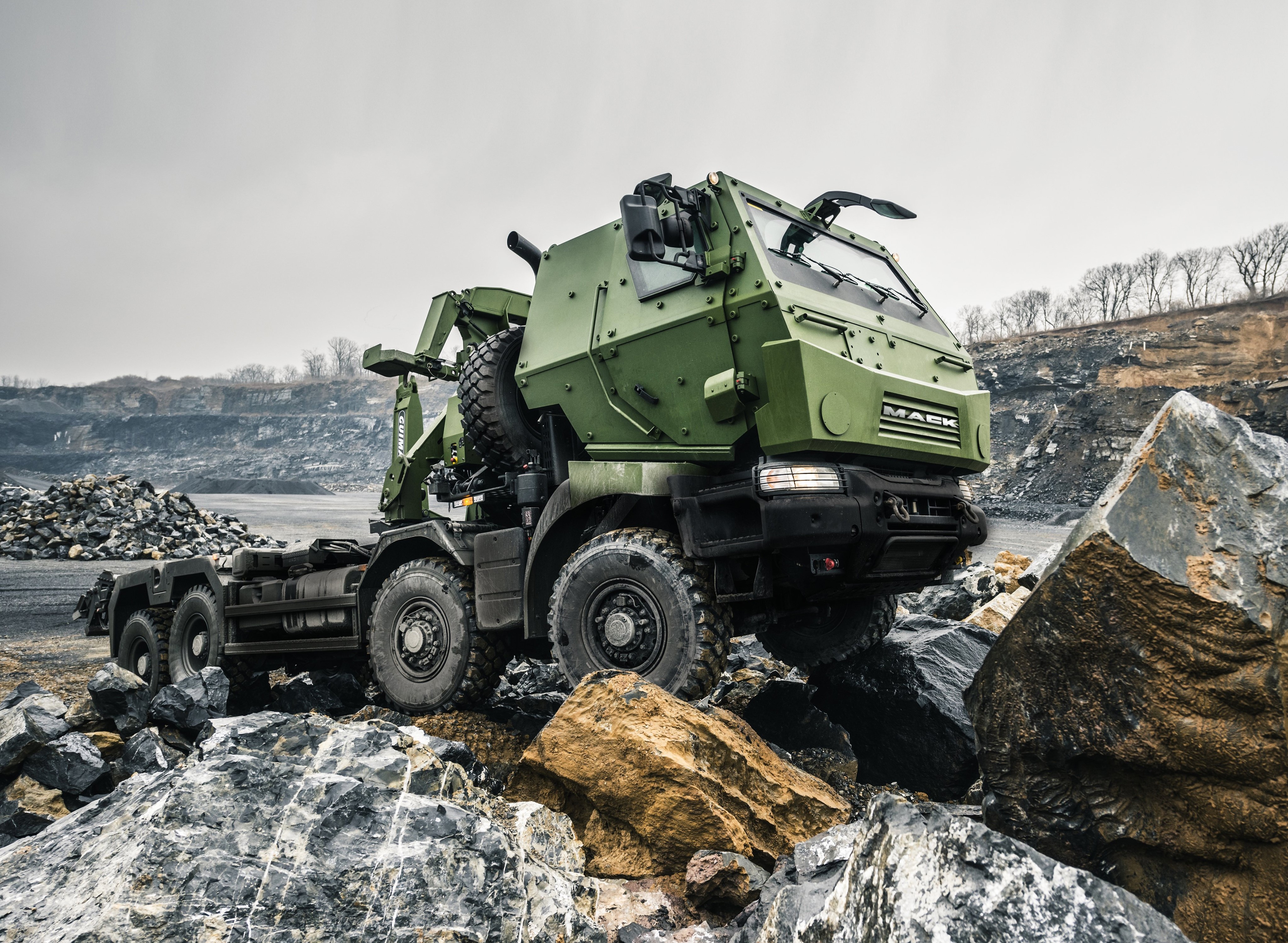 Mack military truck in quarry HD Wallpaper