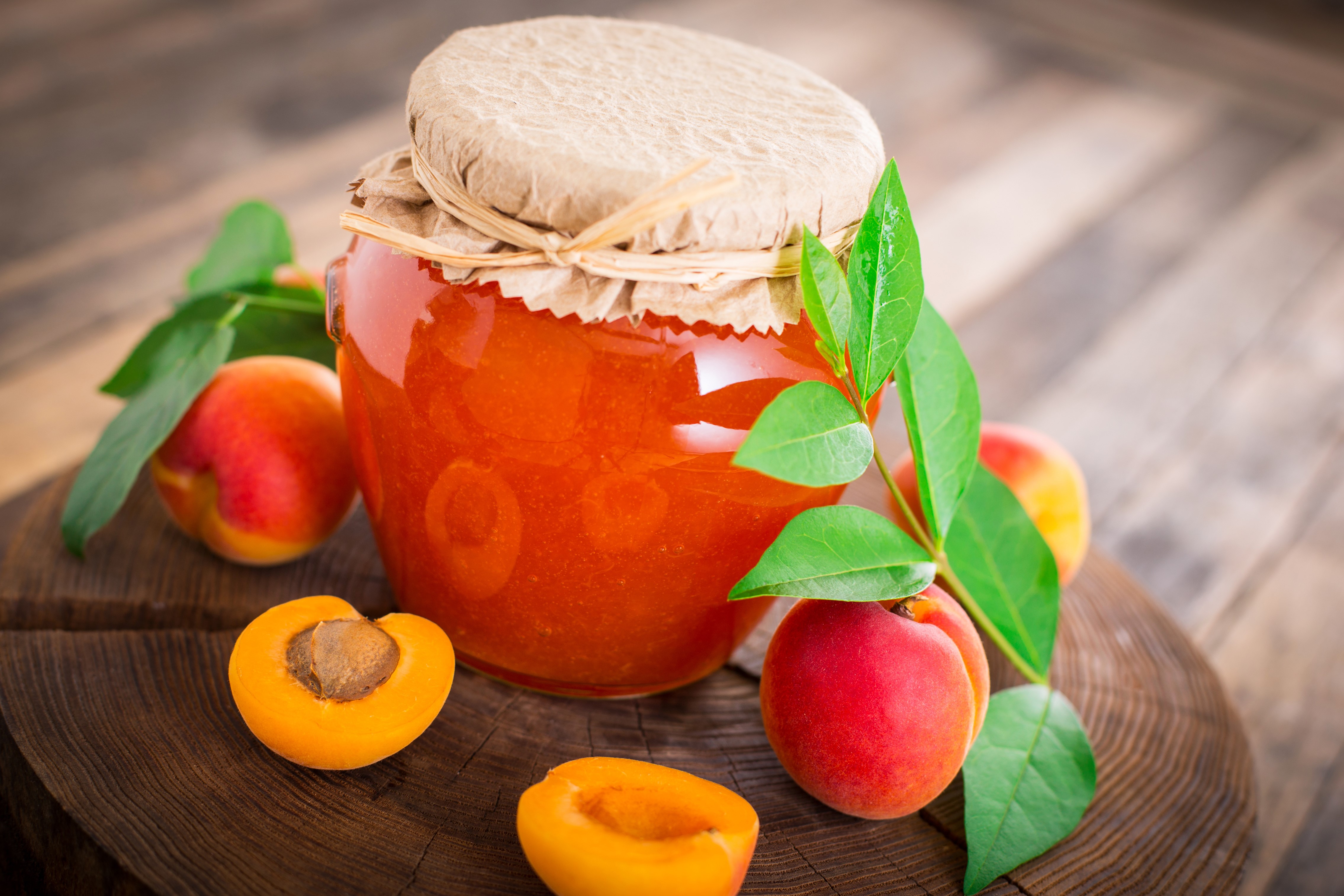 Apricot Jam in a Jar with Fresh Apricots HD Wallpaper