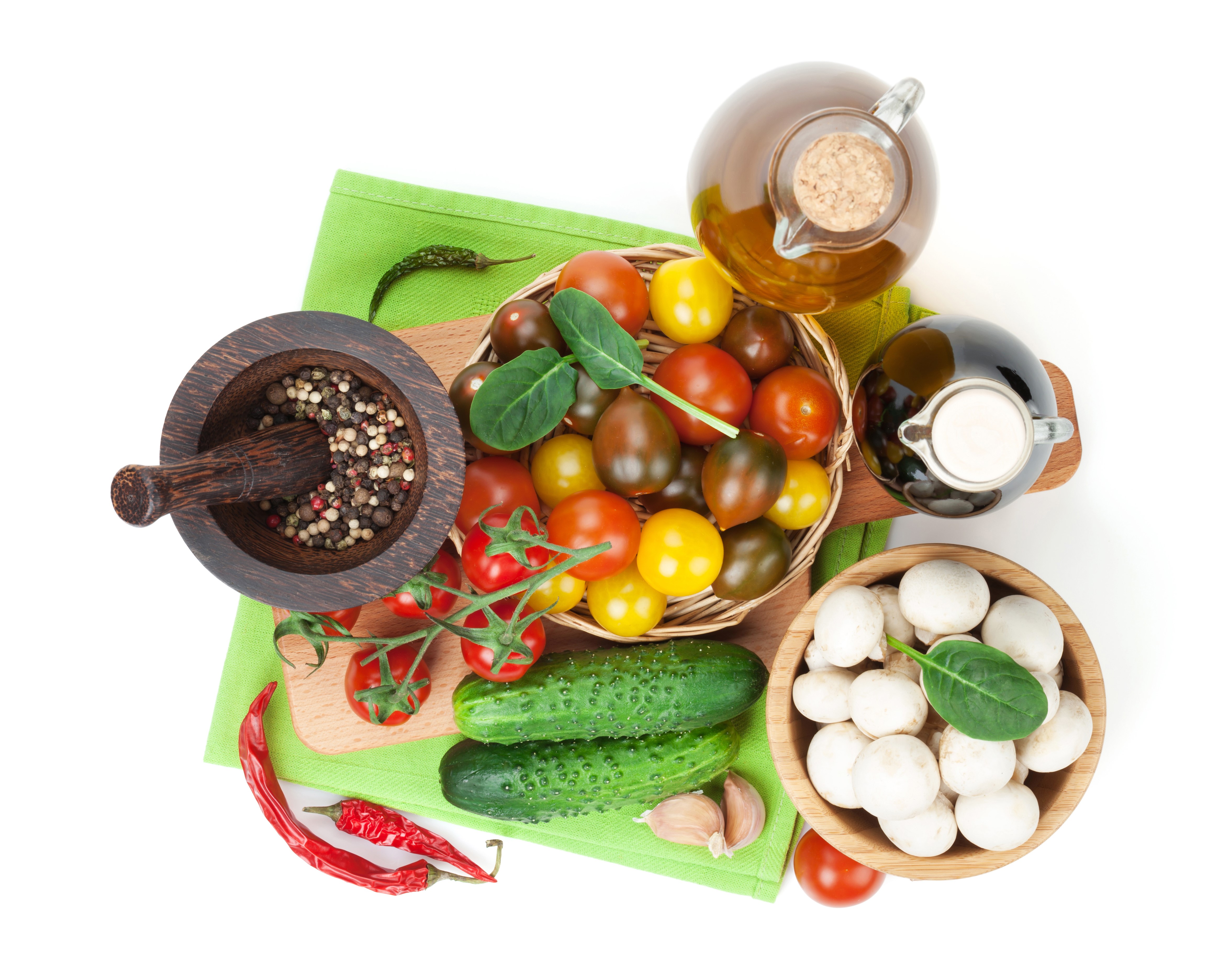 Vegetables and Spices with Olive Oil and Balsamic Vinegar HD Wallpaper
