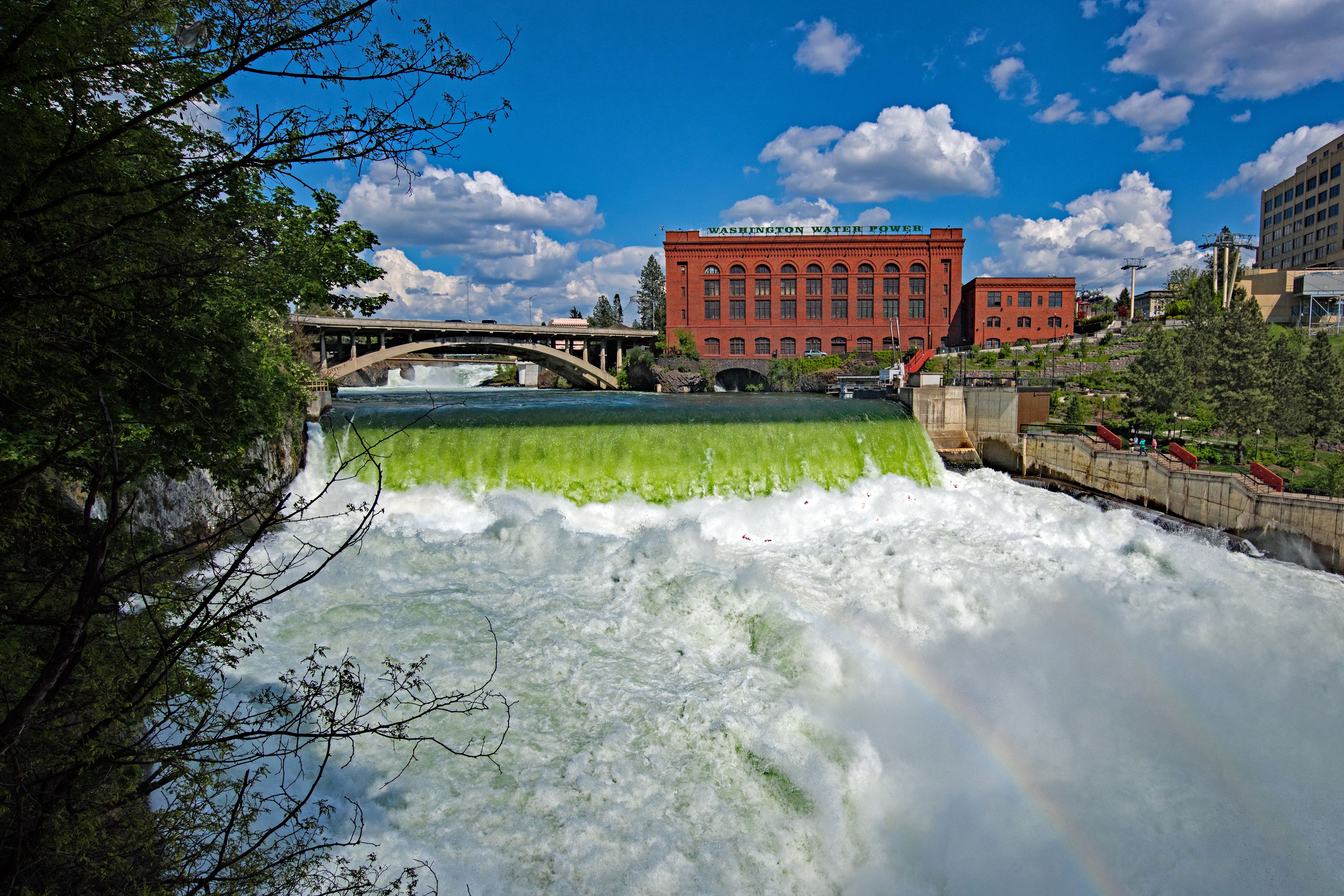 Spokane Falls and Washington Water Power Building HD Wallpaper