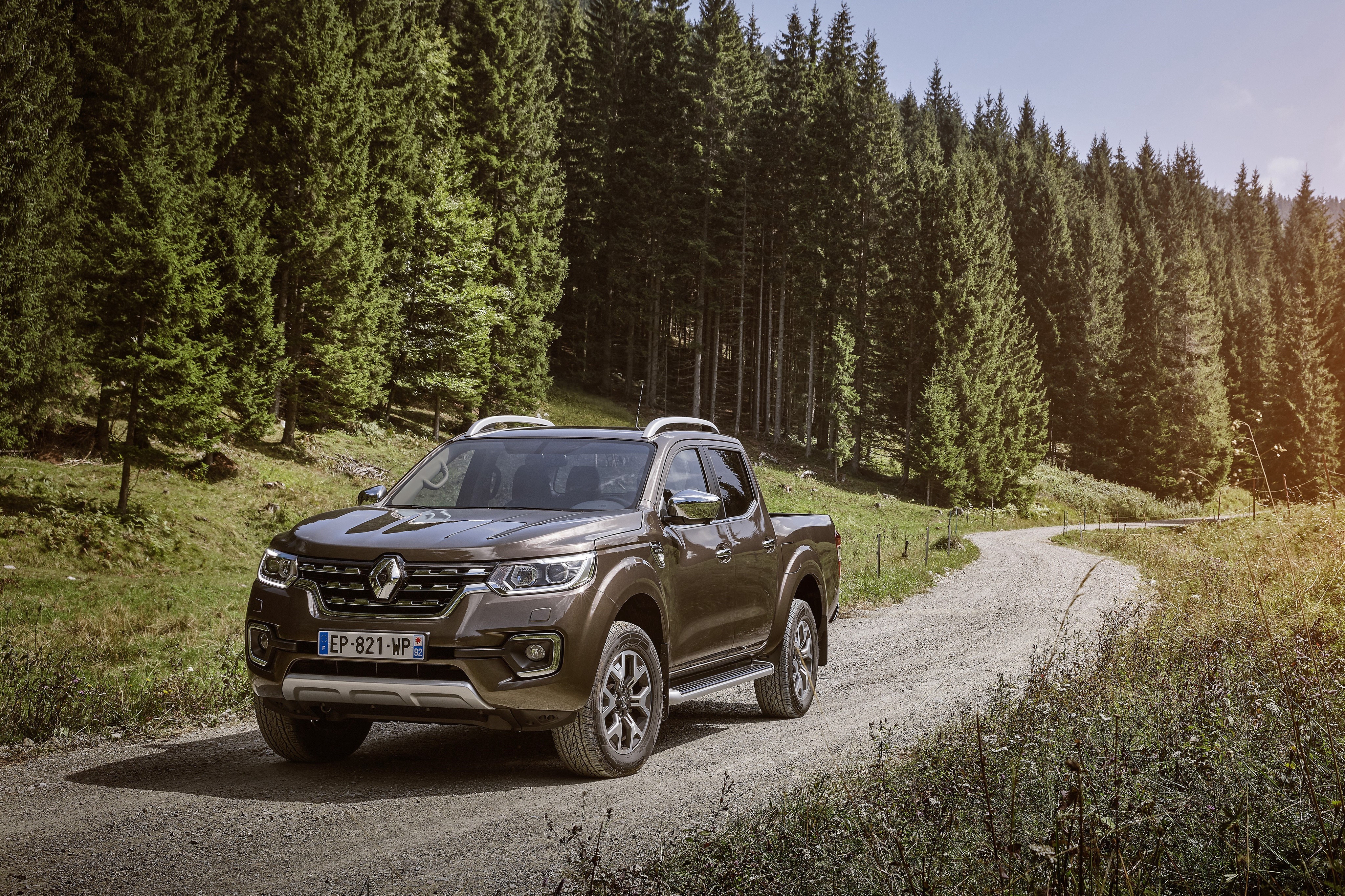Renault Alaskan Pickup Truck on Forest Road HD Wallpaper
