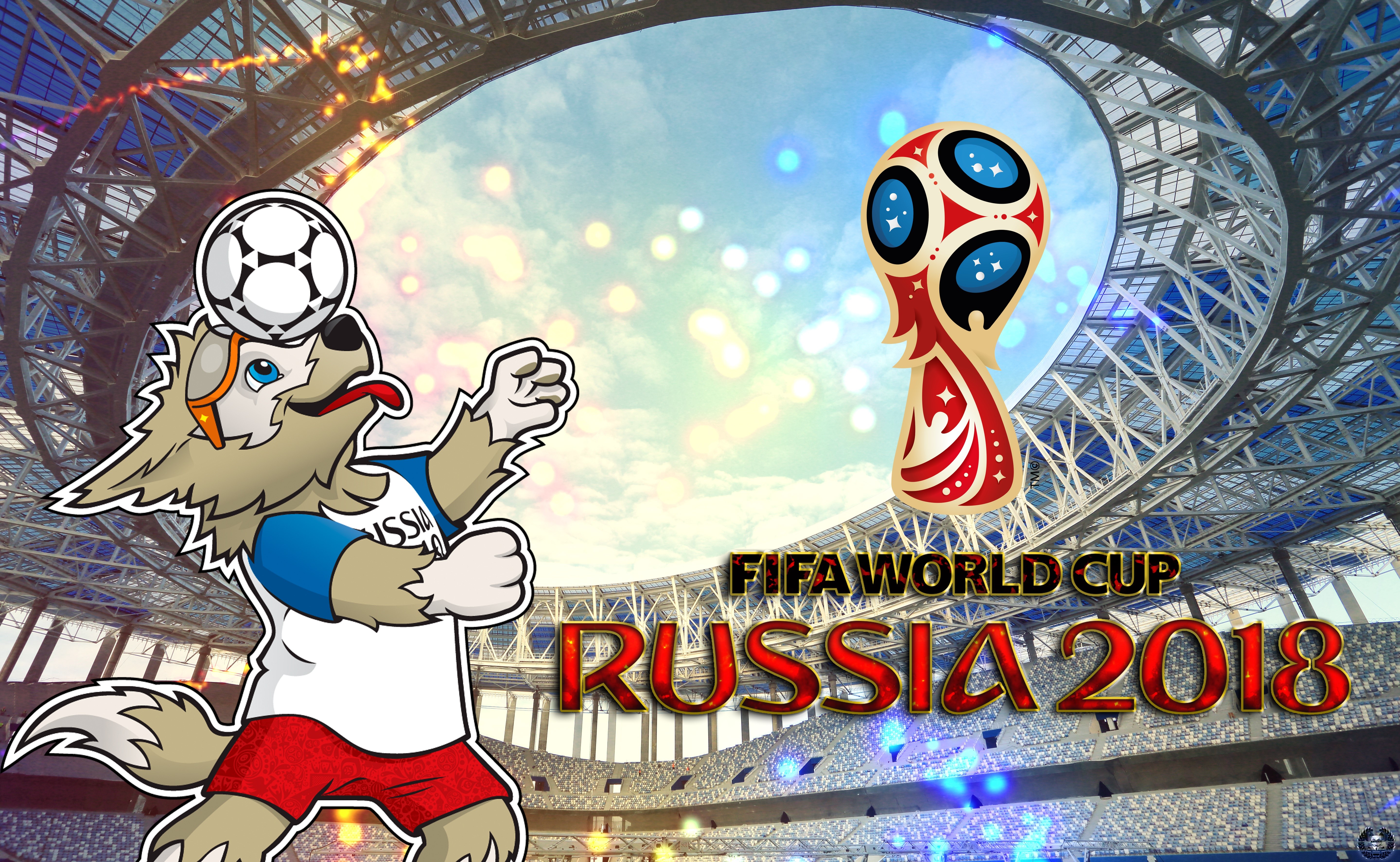 Zabivaka the Wolf from FIFA World Cup Russia 2018 HD Wallpaper