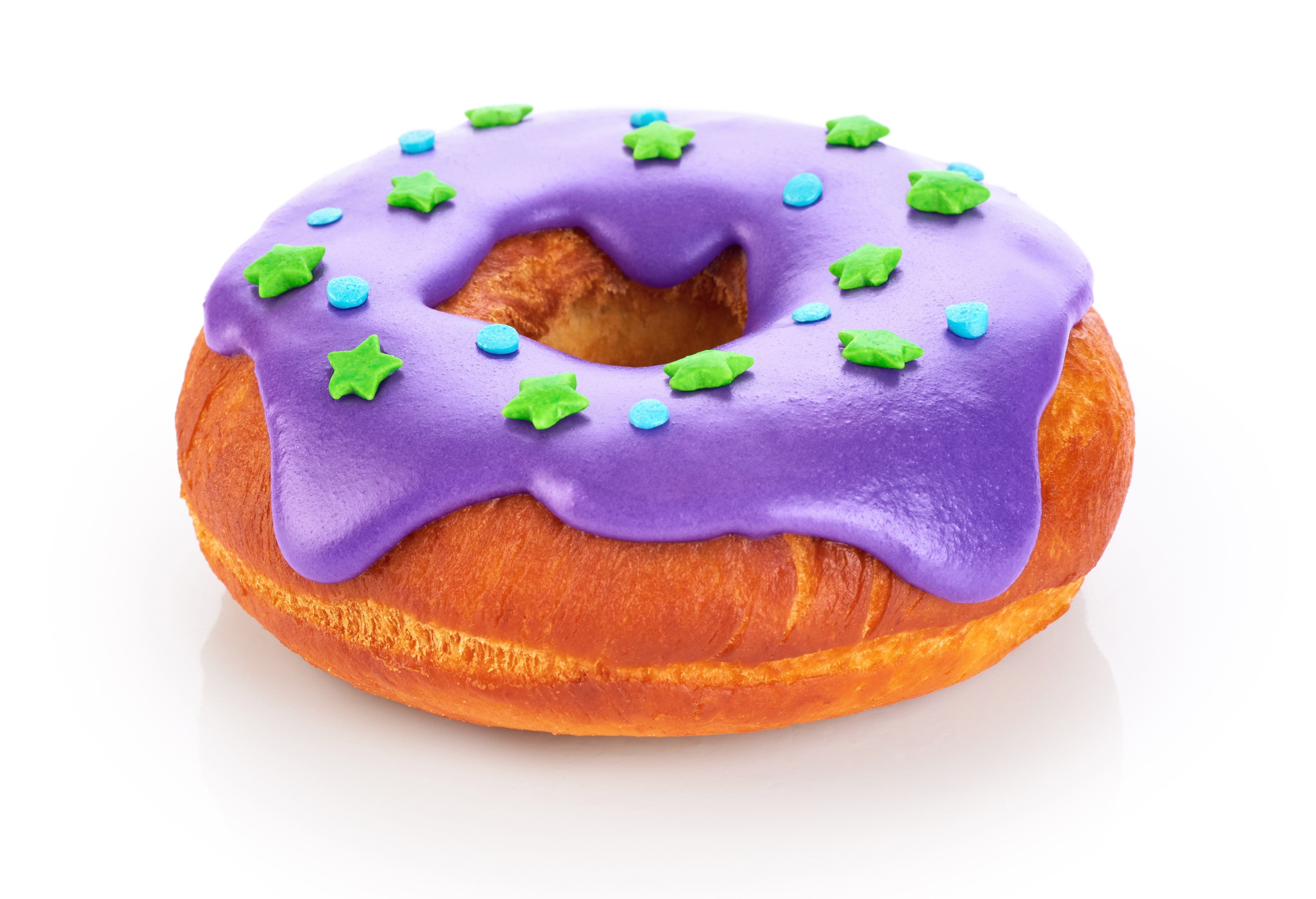 Donut with purple icing and star sprinkles HD Wallpaper