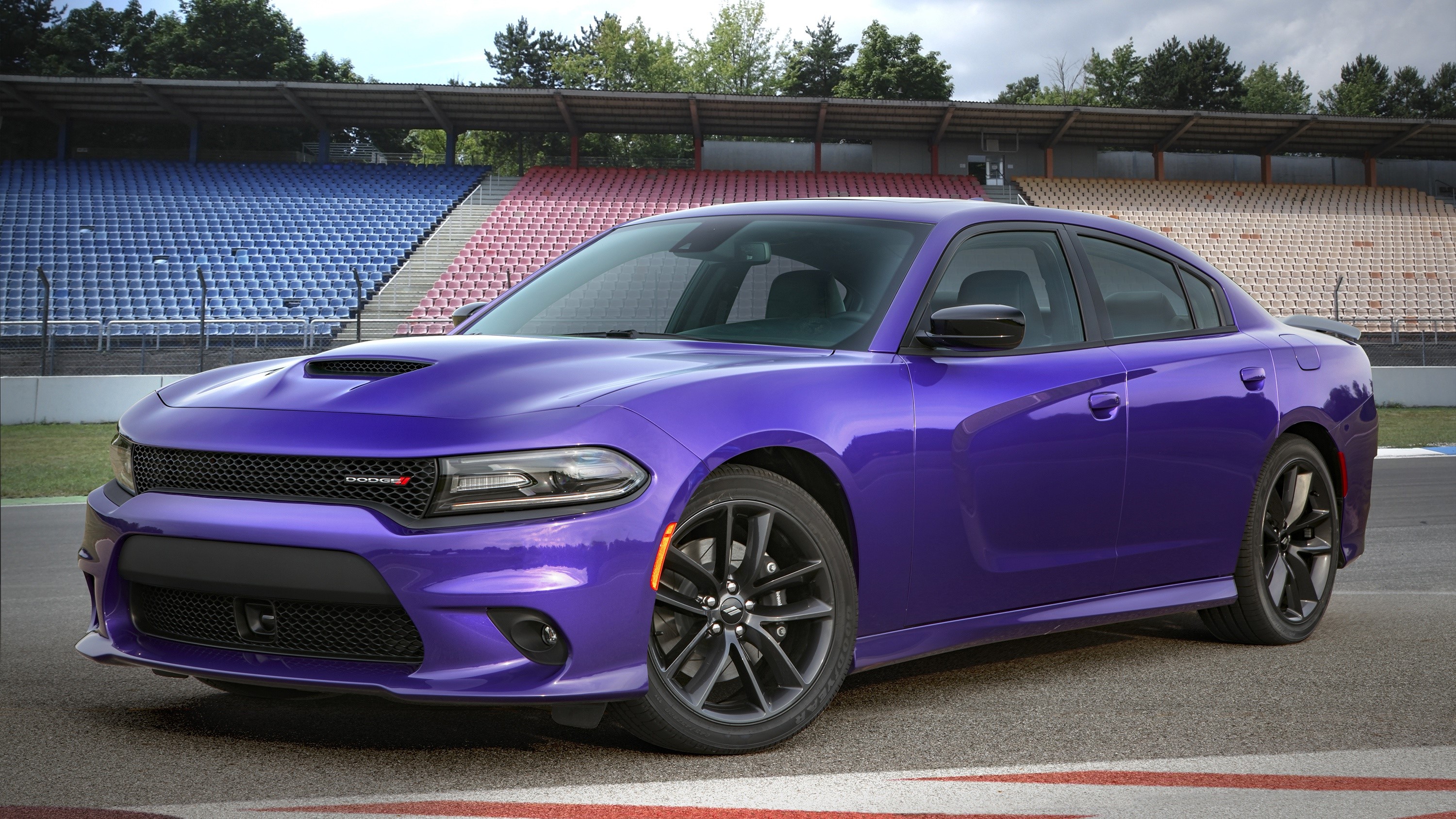Violet 2019 Dodge Charger GT on a Racetrack HD Wallpaper