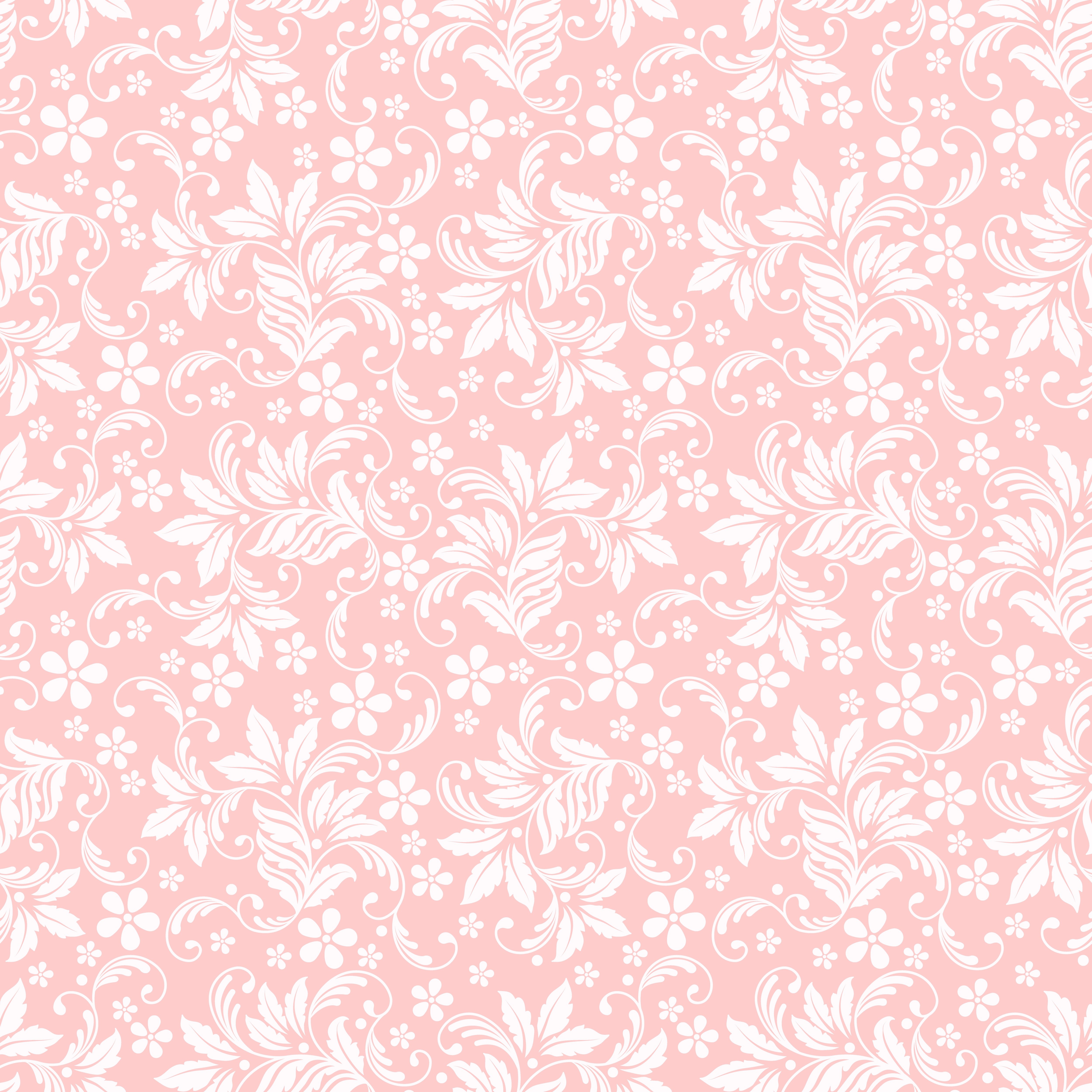 White floral pattern on pink texture HD Wallpaper