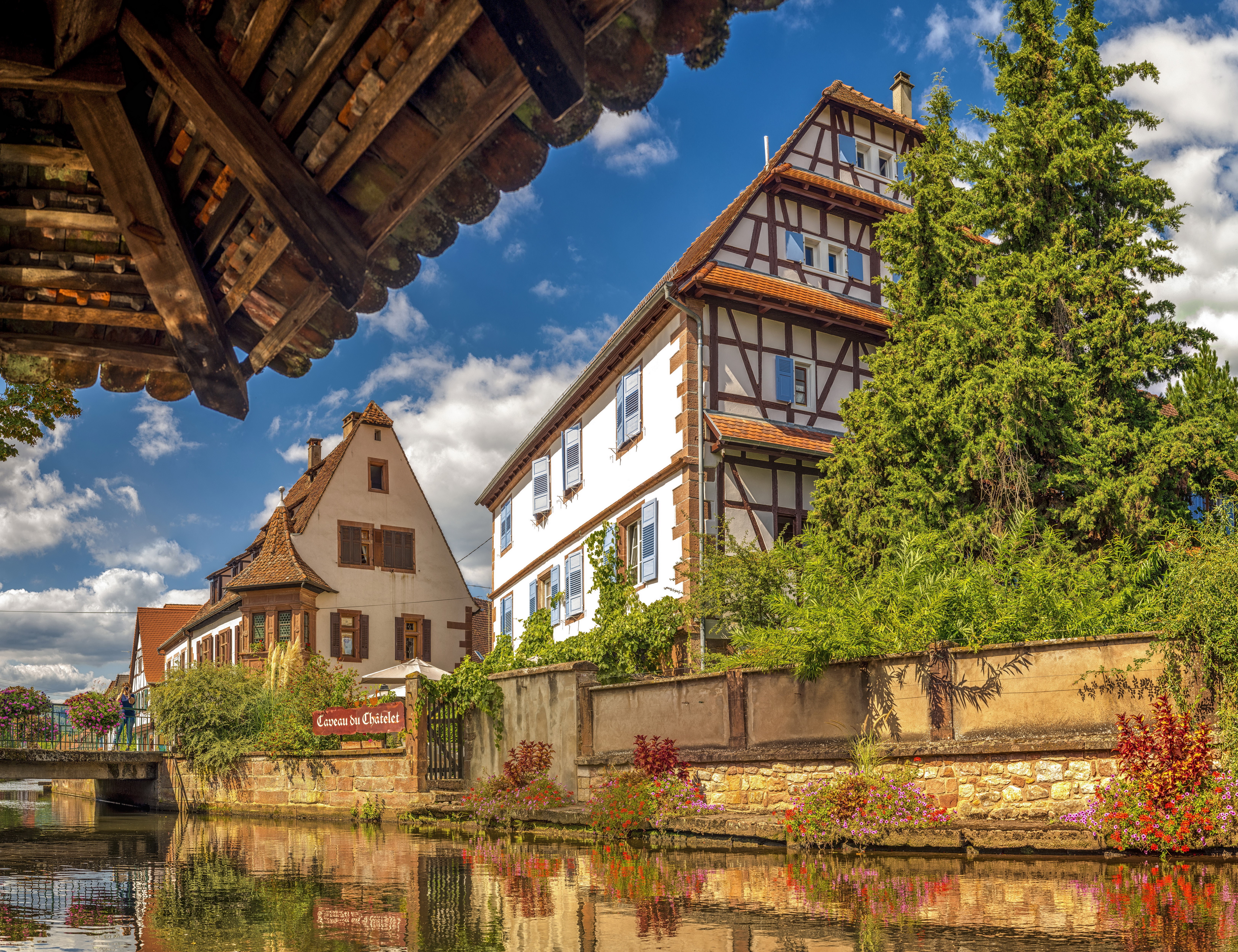 Weissenburg Alsace France Canal Houses HD Wallpaper