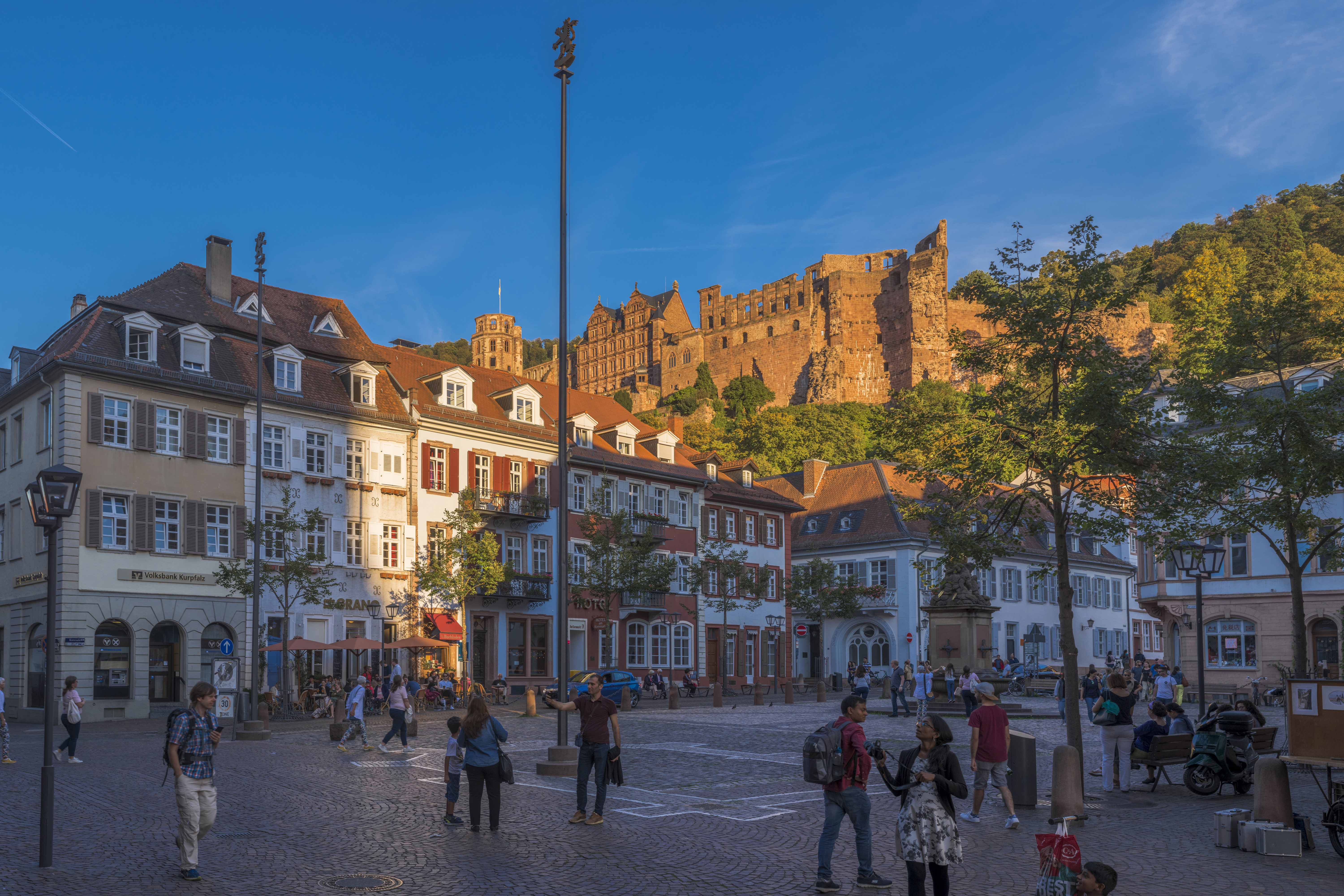 Heidelberg Castle and Town Square in Germany HD Wallpaper
