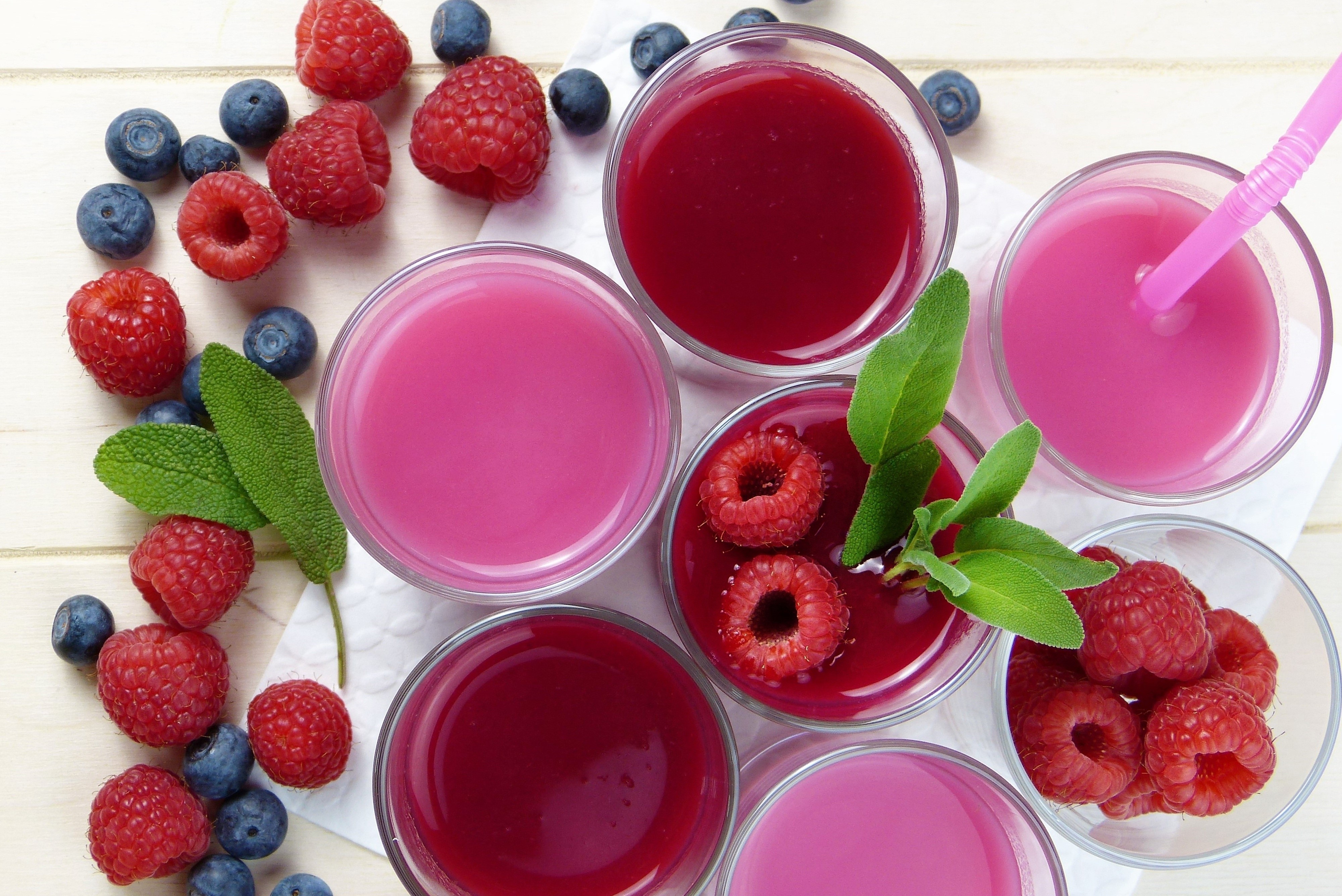 4K Berry Juices with Raspberries and Blueberries HD Wallpaper