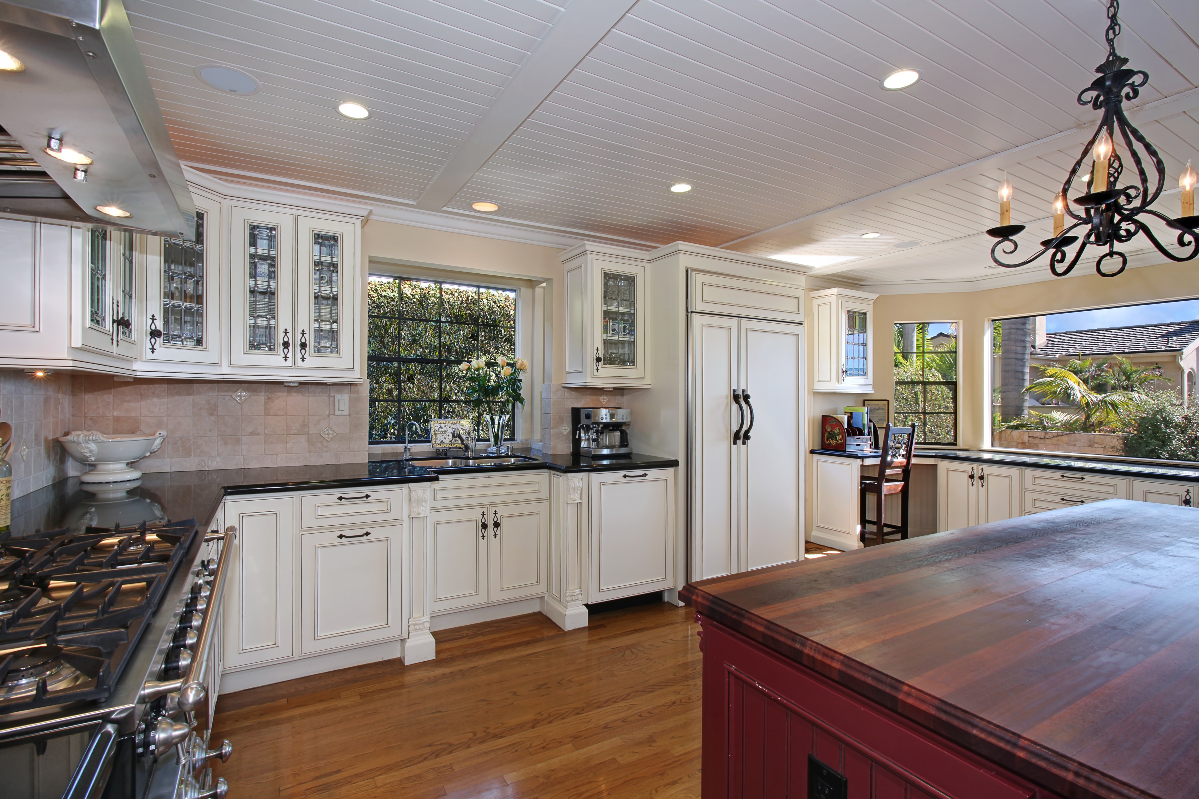 Kitchen Interior Design with Chandelier HD Wallpaper