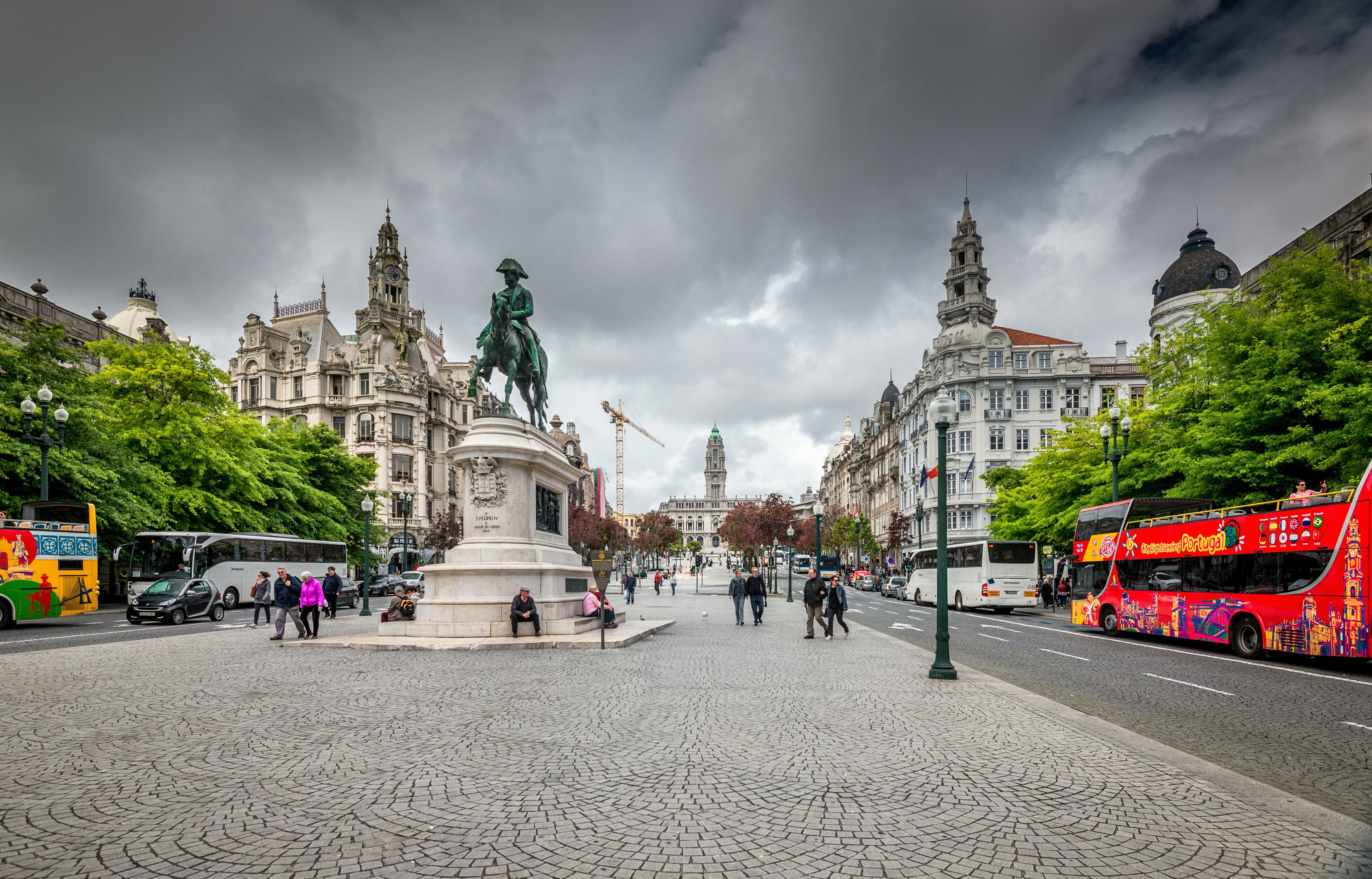 Statue of Dom Pedro IV in Porto, Portugal HD Wallpaper