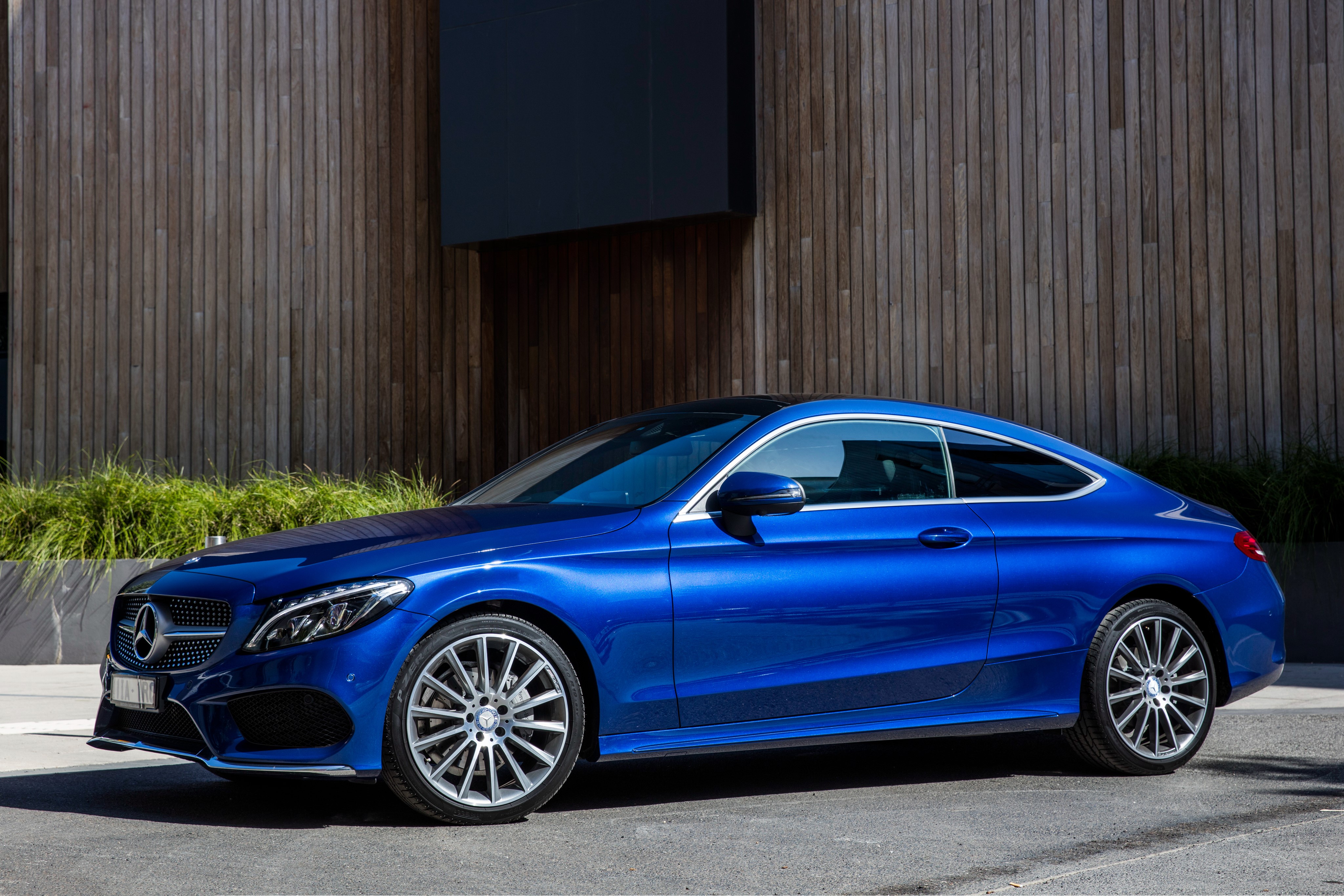 Blue Mercedes-Benz C-Class Coupe HD Wallpaper