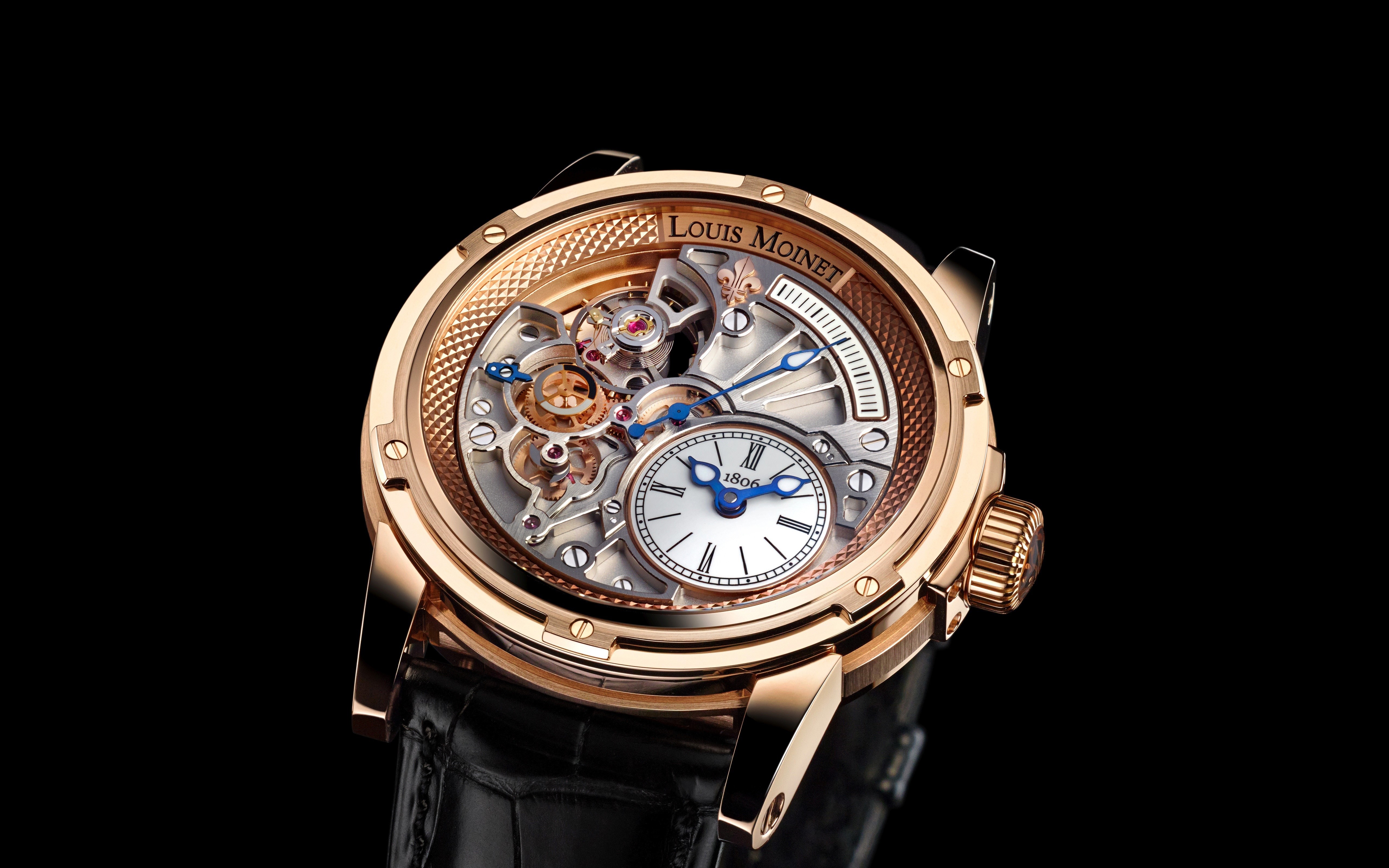 Louis Moinet watch with intricate mechanical details HD Wallpaper