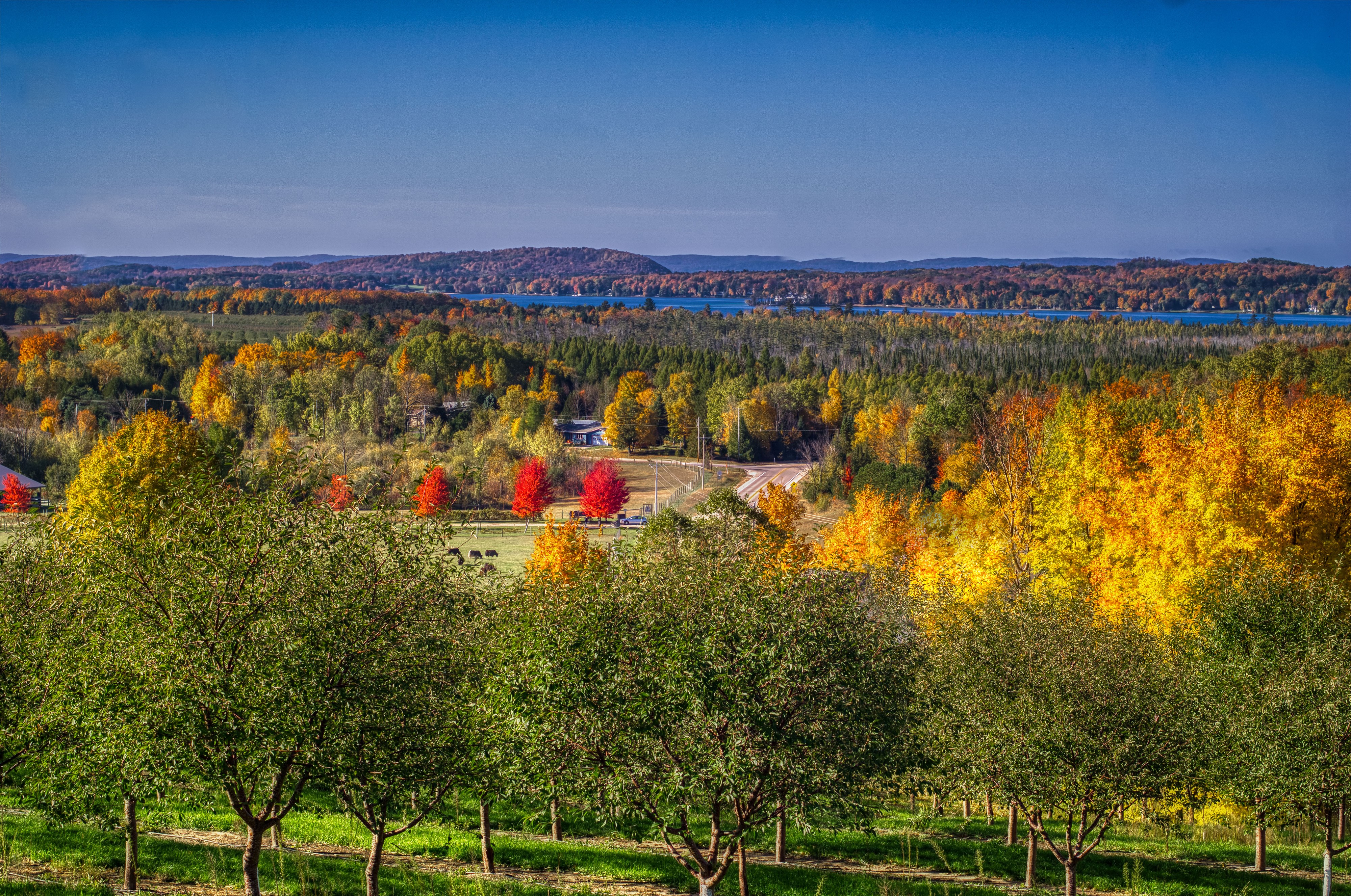 Autumn Scenery in Leelanau, Michigan, USA HD Wallpaper