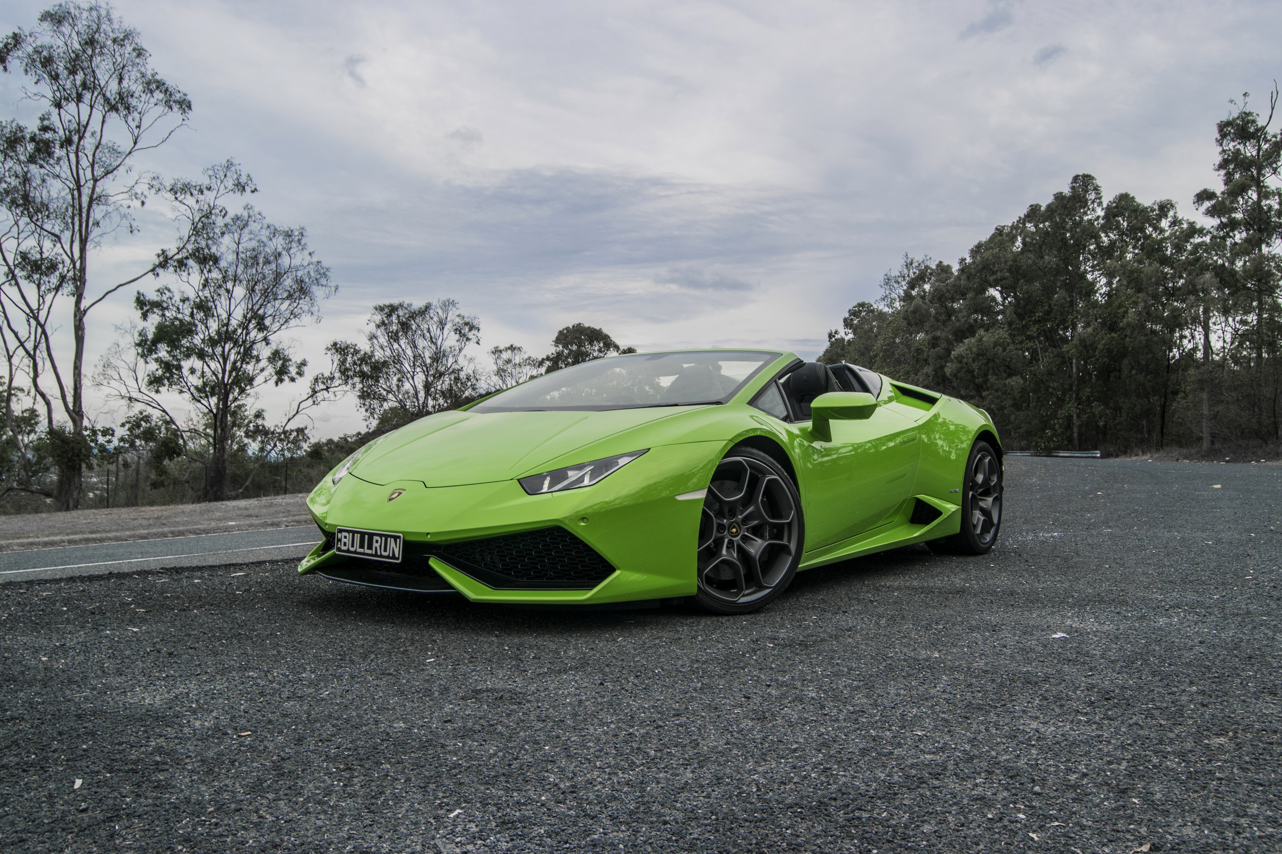 Lime Green Lamborghini Huracan Convertible HD Wallpaper