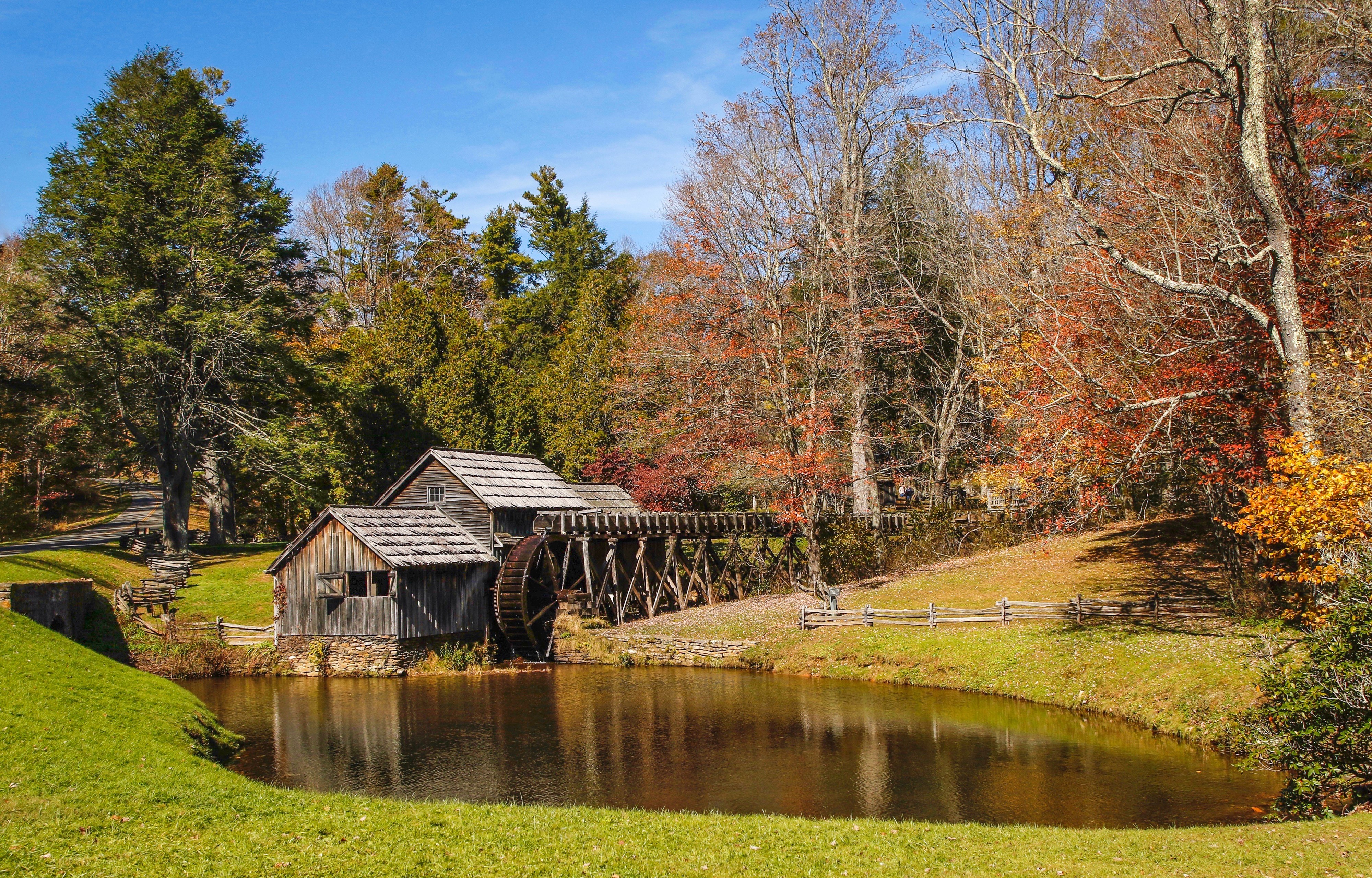 Mabry Mill in Autumn, USA HD Wallpaper