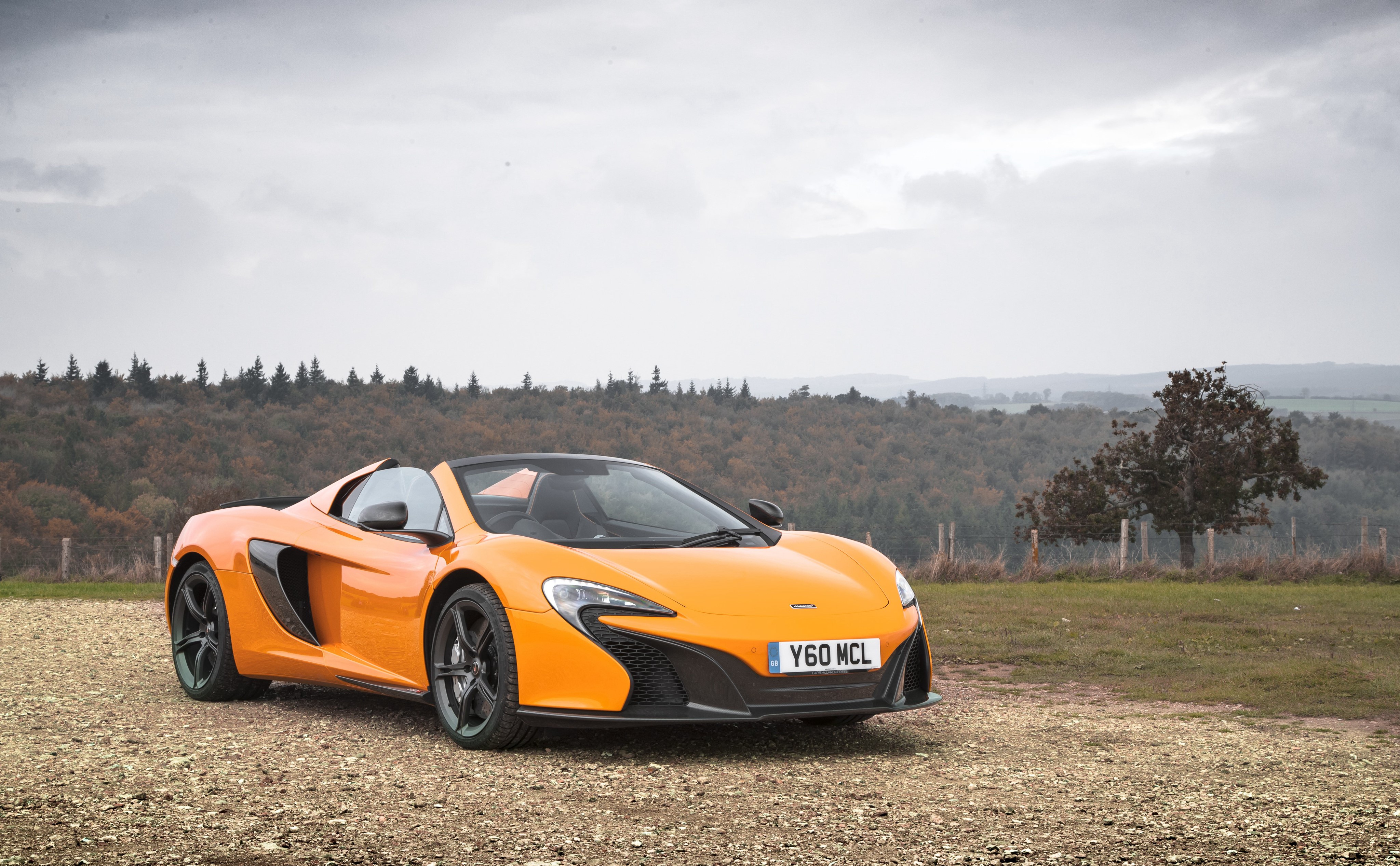 Orange McLaren 650S Spyder Convertible HD Wallpaper