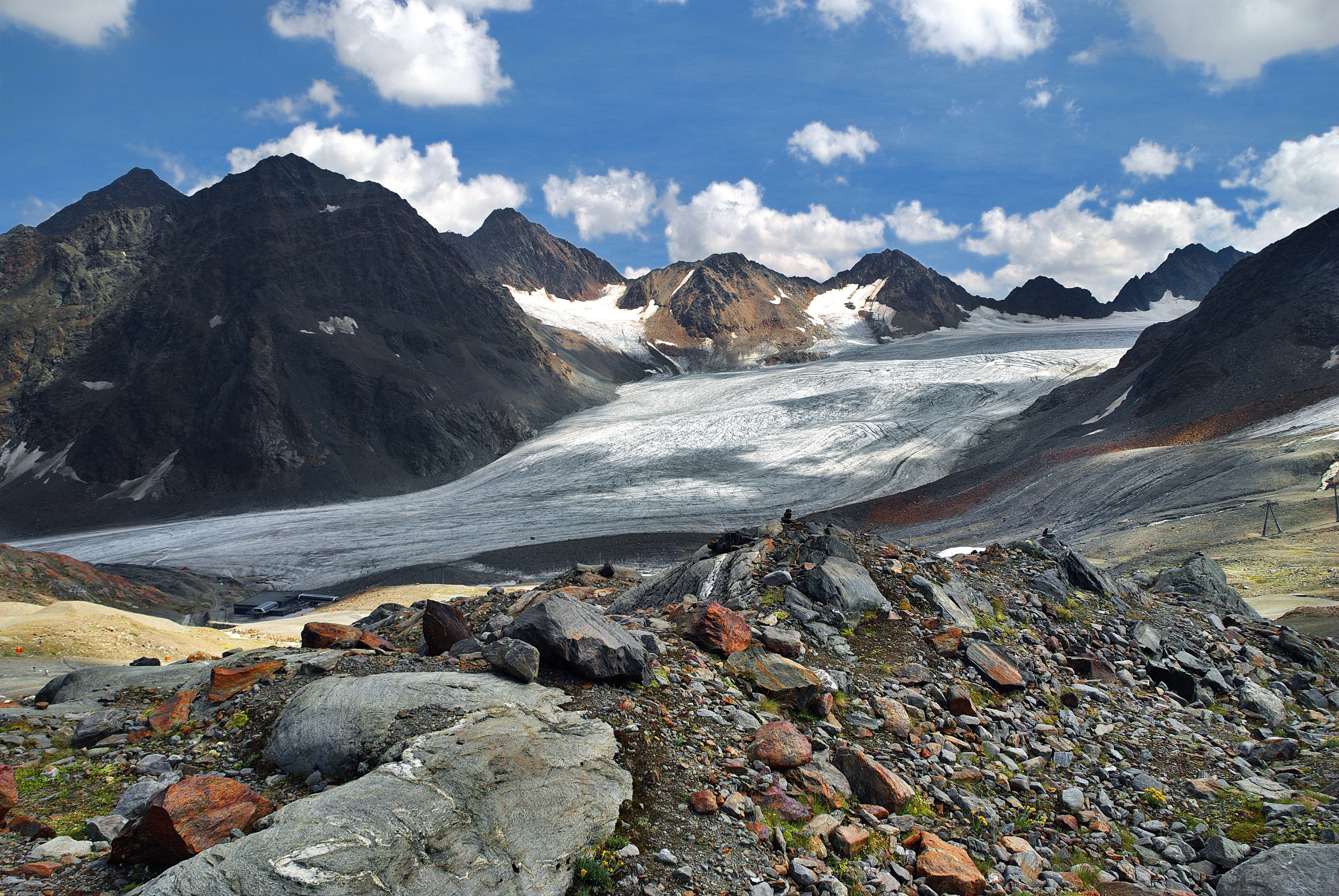 Glacier and mountains in Austria HD Wallpaper
