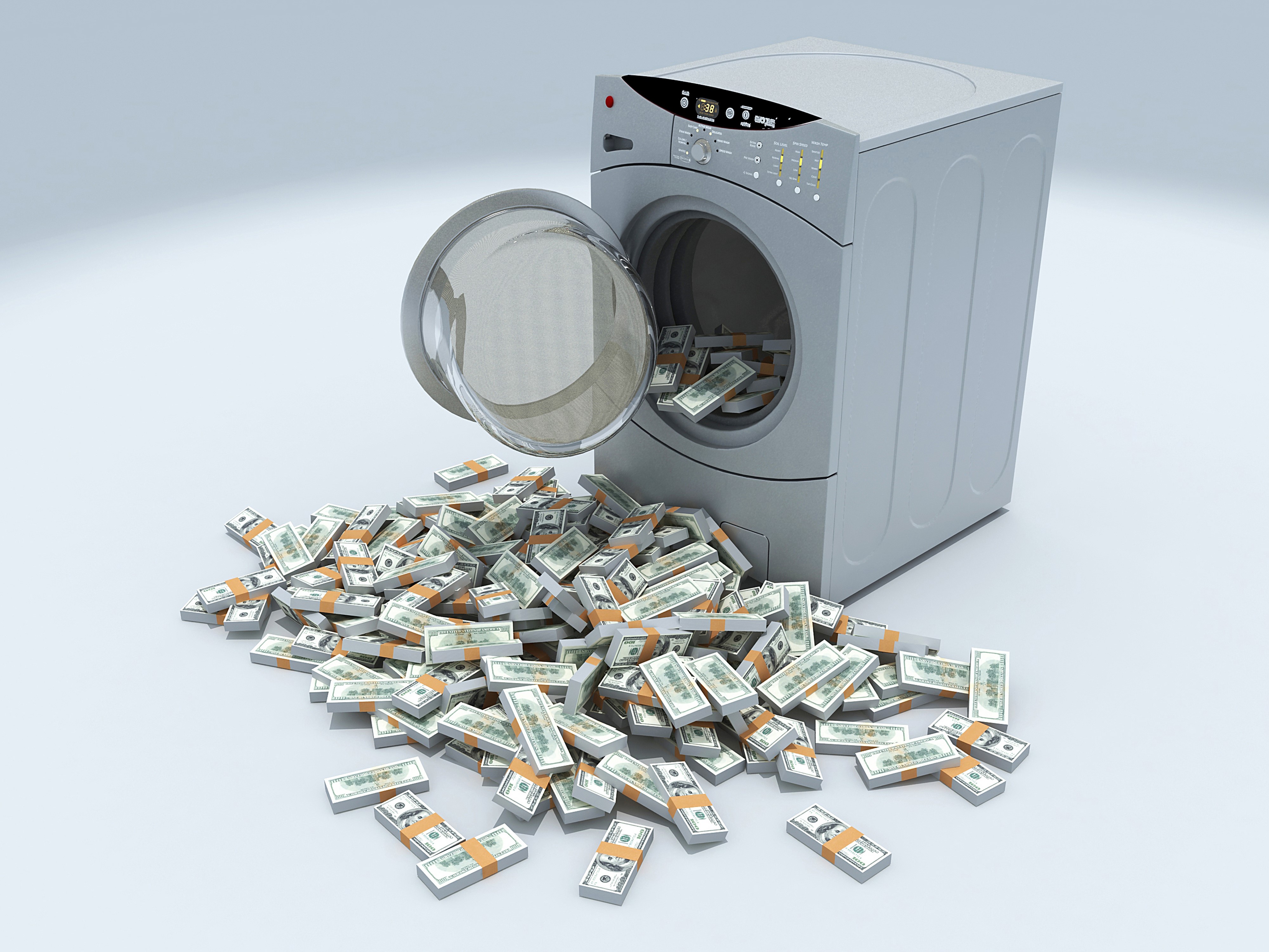 Washing machine with stacks of money HD Wallpaper