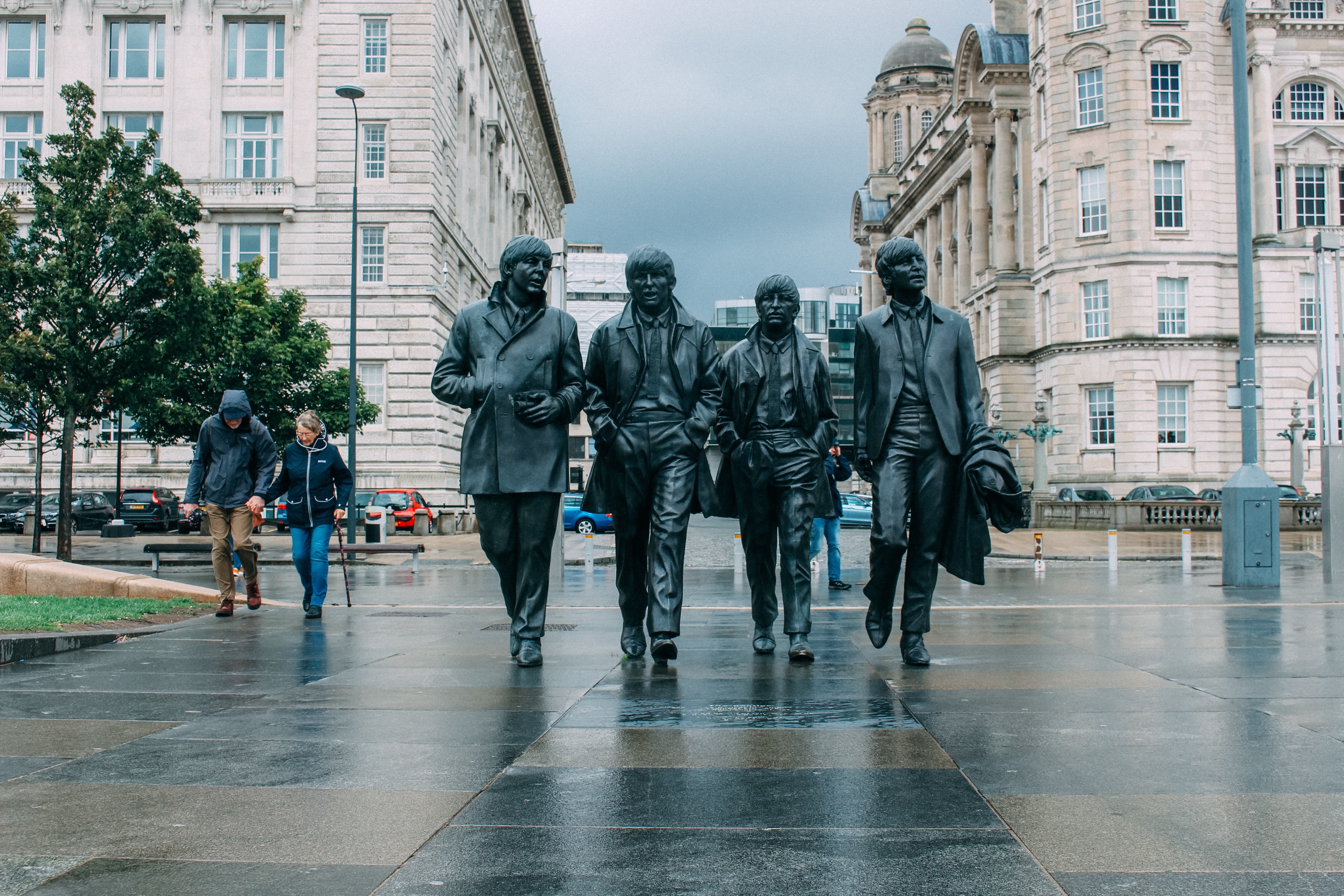 The Beatles sculptures in Liverpool, England HD Wallpaper