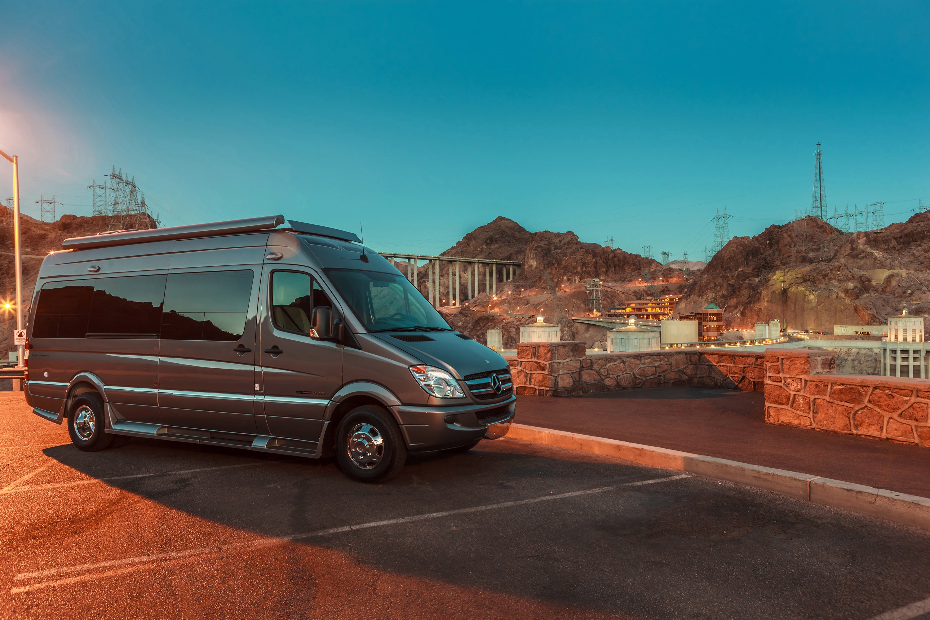 2014 Roadtrek CS Adventurous Mercedes-Benz RV at Hoover Dam HD Wallpaper