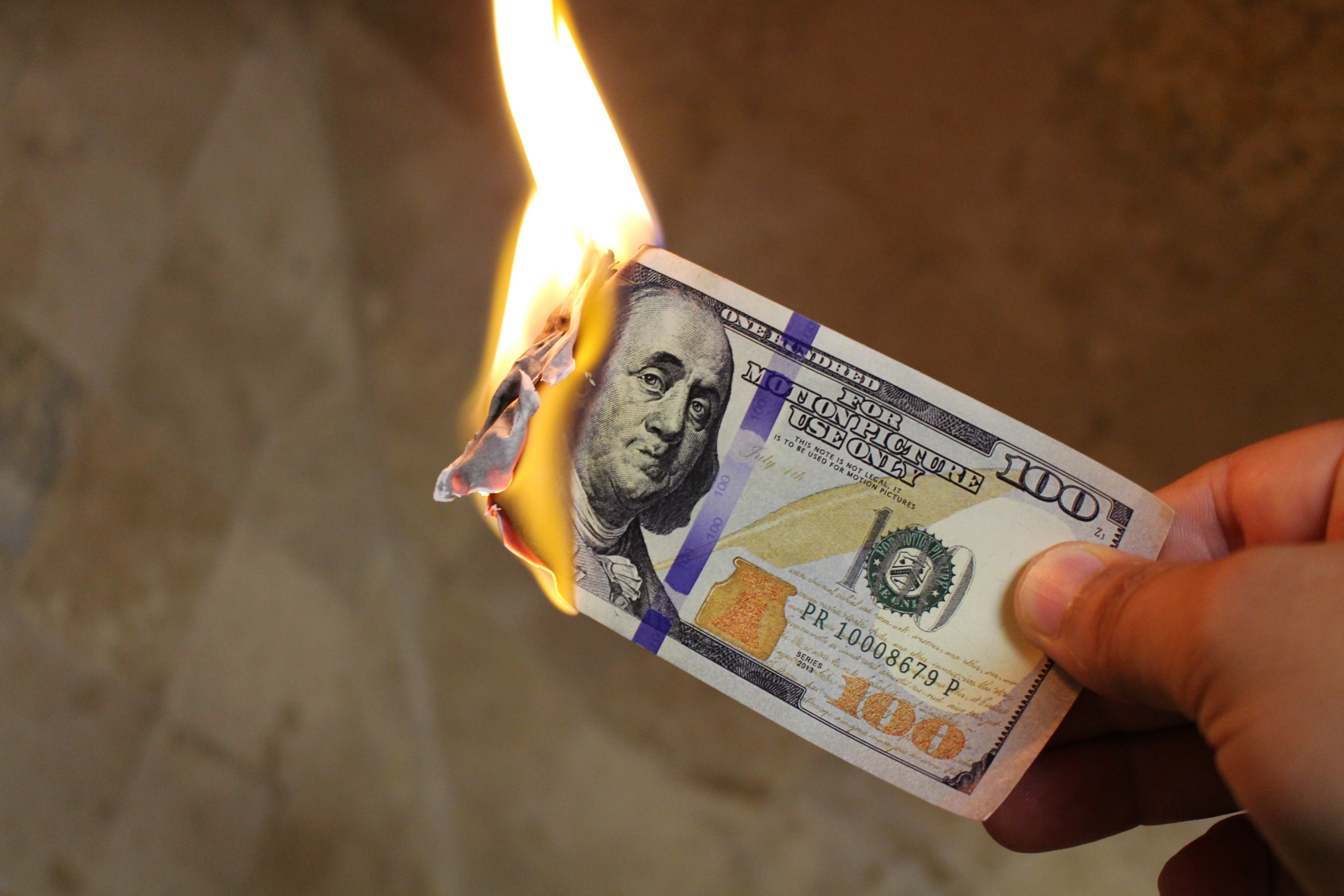 Burning Hundred Dollar Bill HD Wallpaper