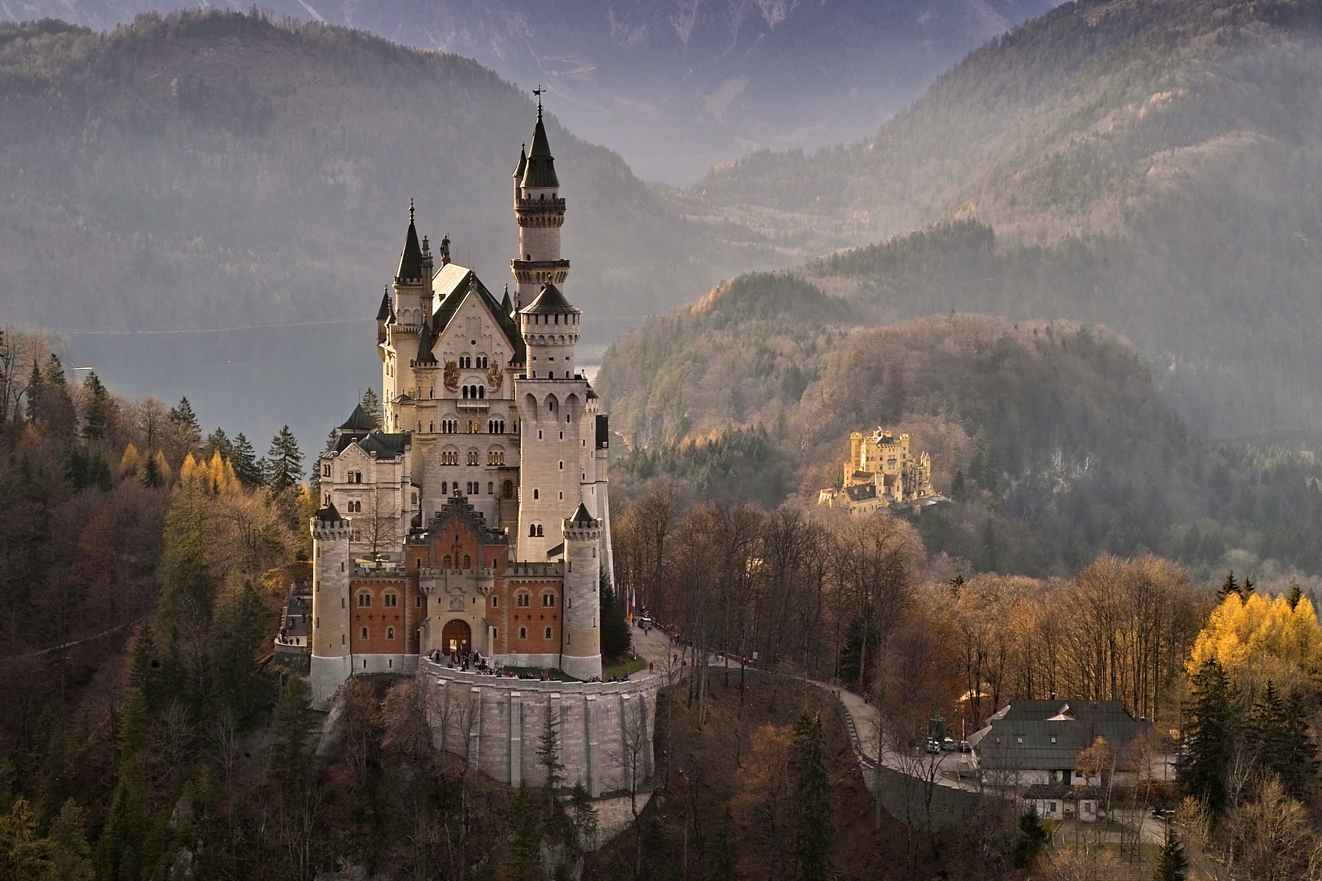 Neuschwanstein Castle in Bavaria, Germany during Autumn HD Wallpaper