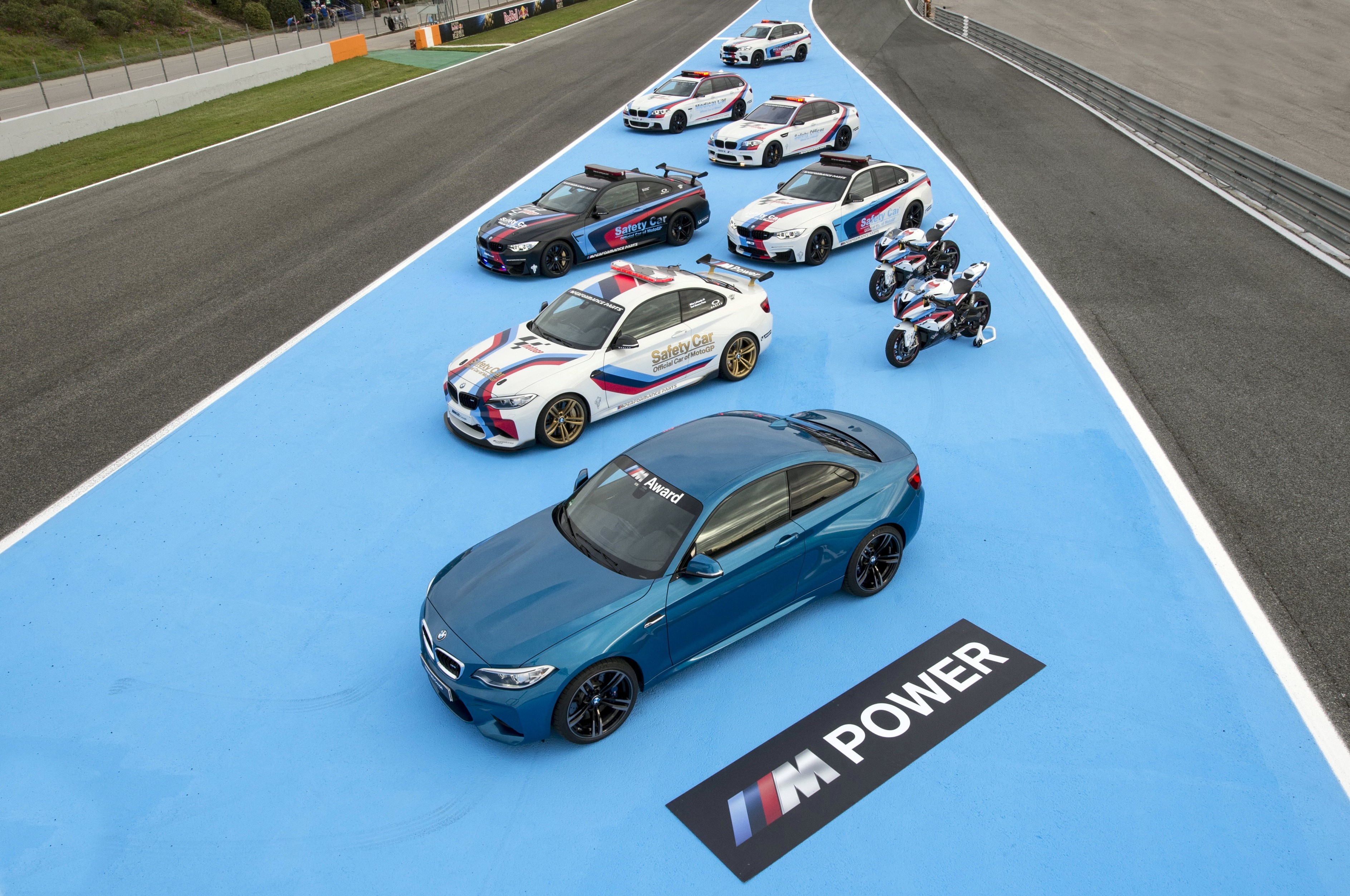 BMW M Power Safety Cars and Motorcycles on Track HD Wallpaper