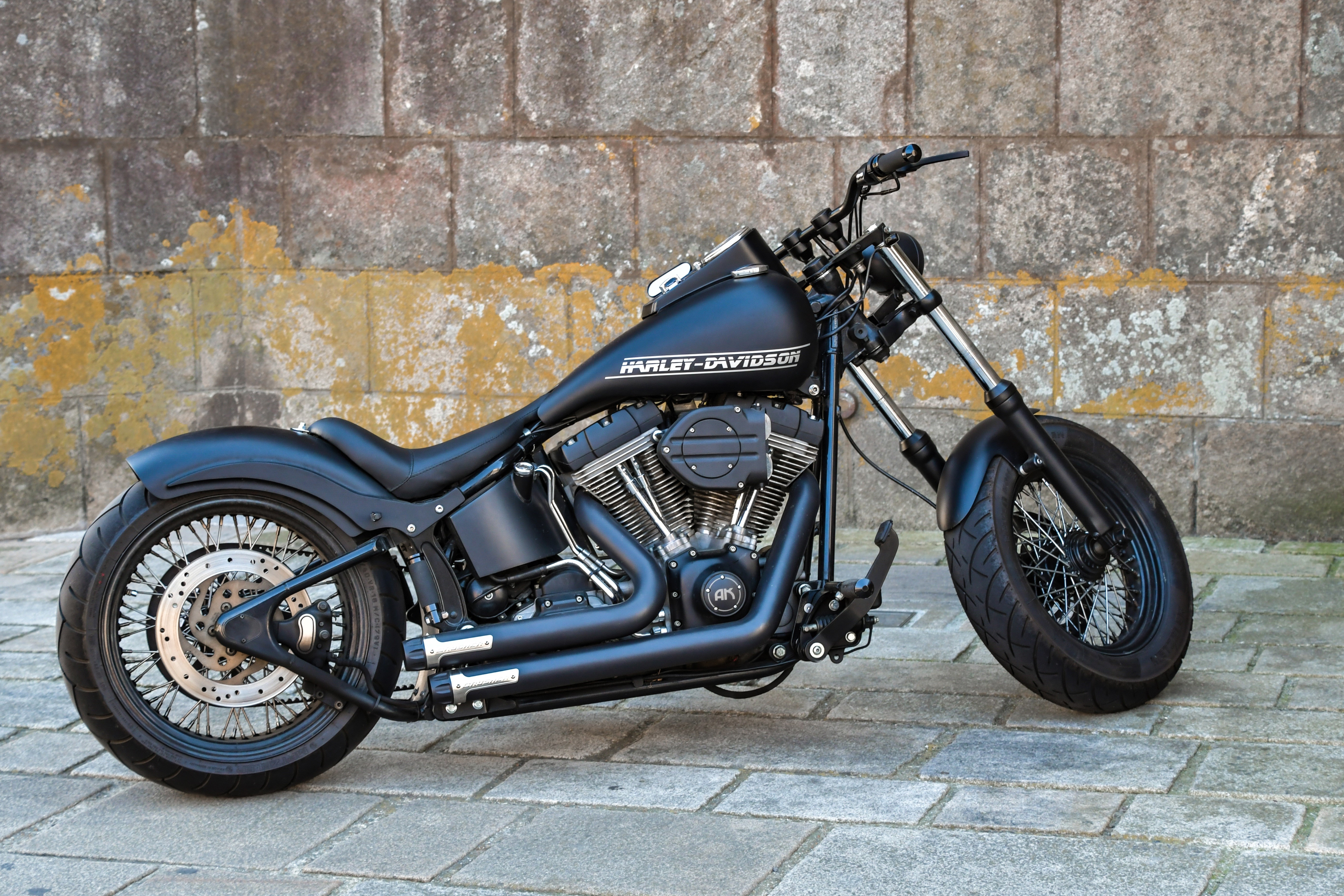 Black Harley-Davidson Motorcycle Side View HD Wallpaper