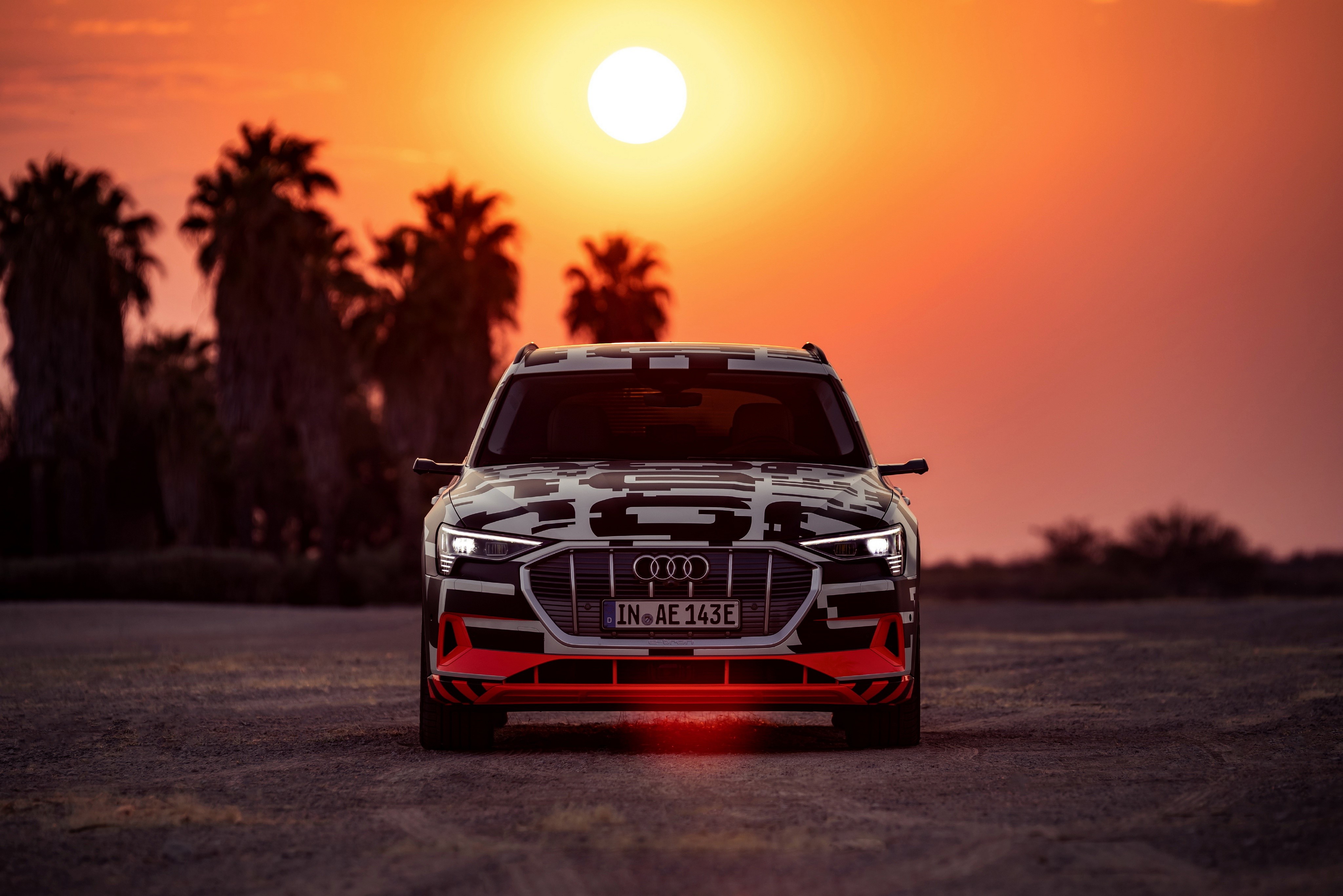 Audi E-Tron Prototype car at sunset HD Wallpaper