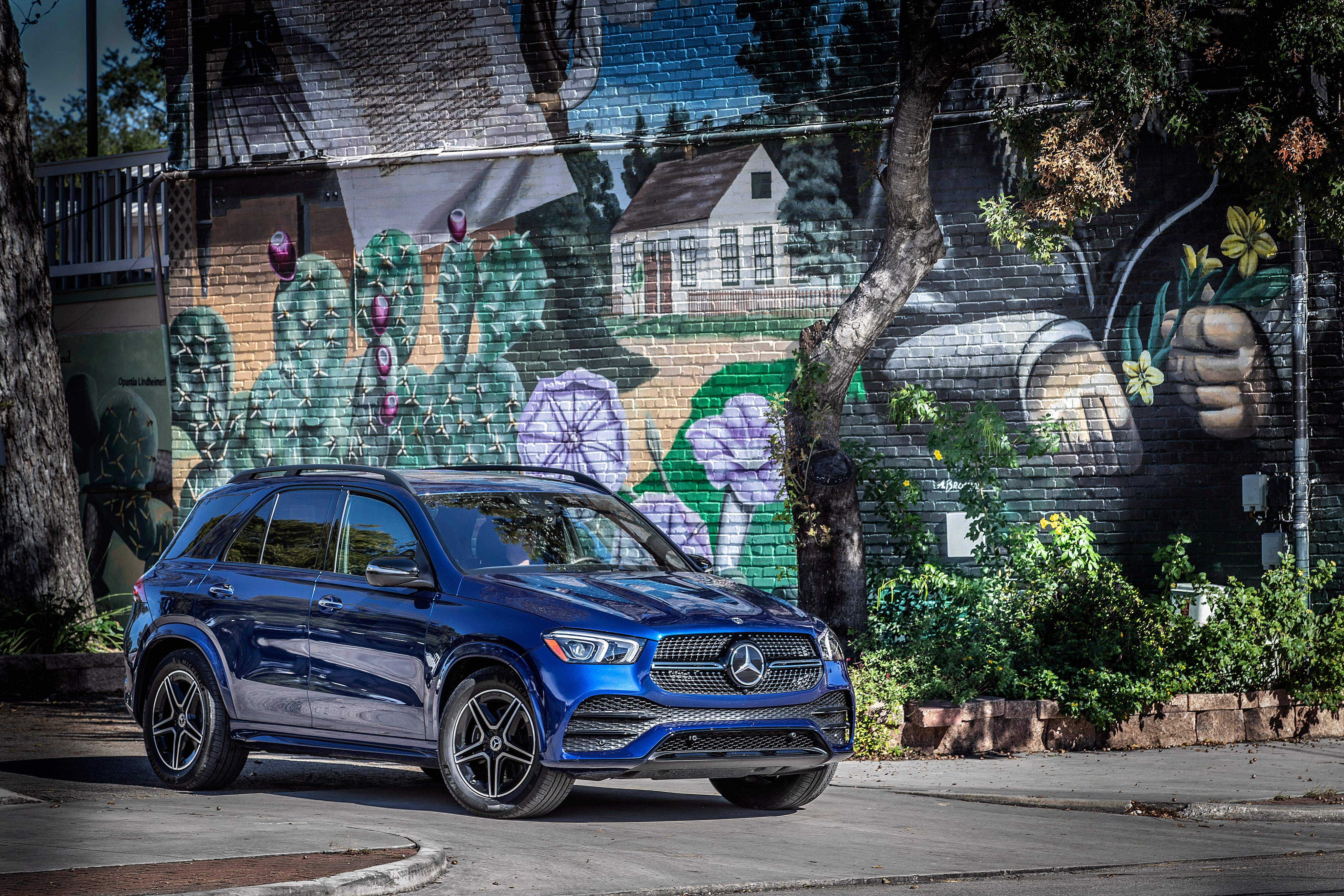 Blue 2019 Mercedes-Benz GLE 350 4MATIC AMG Line HD Wallpaper