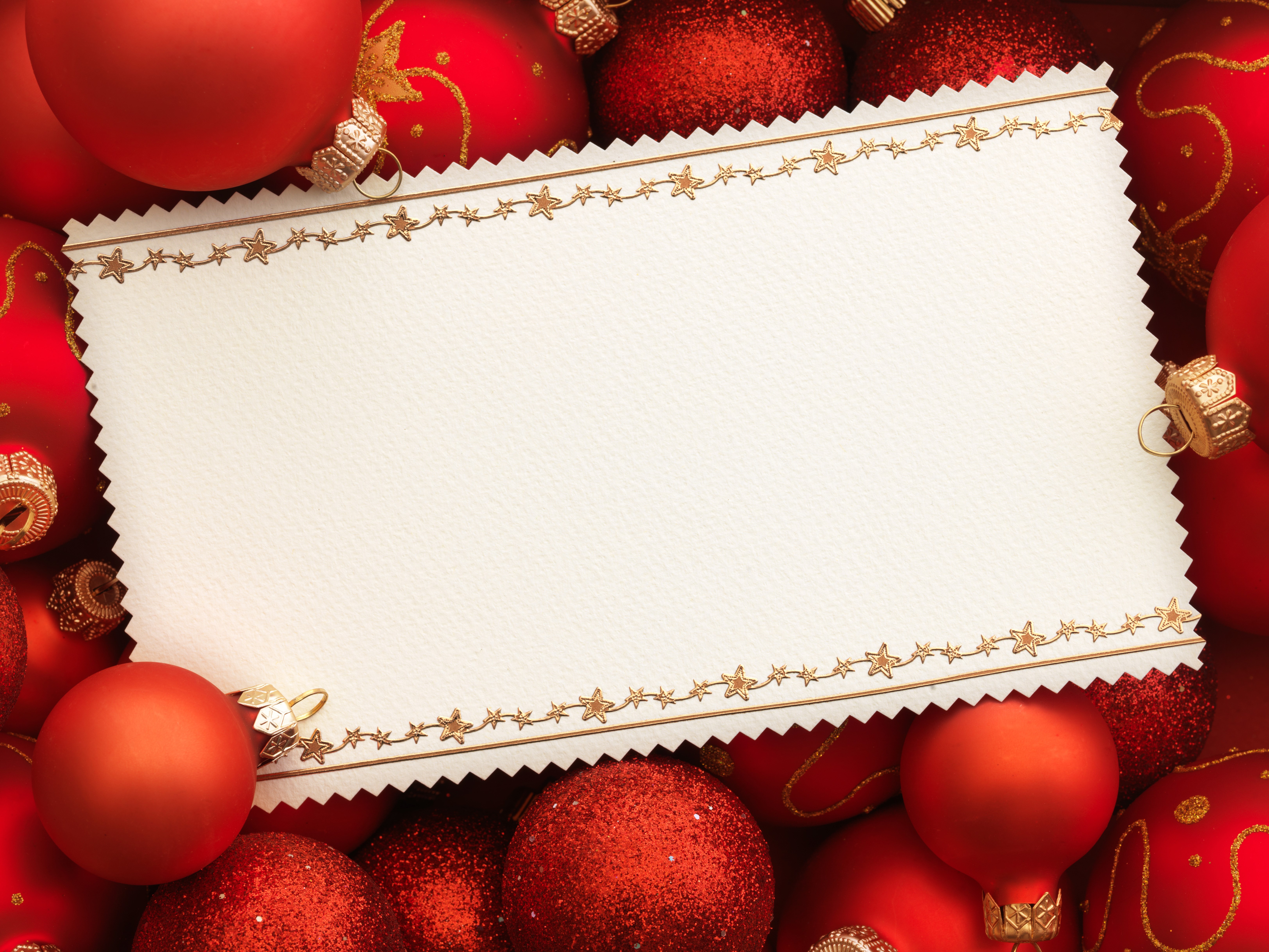 Christmas balls and greeting card template HD Wallpaper