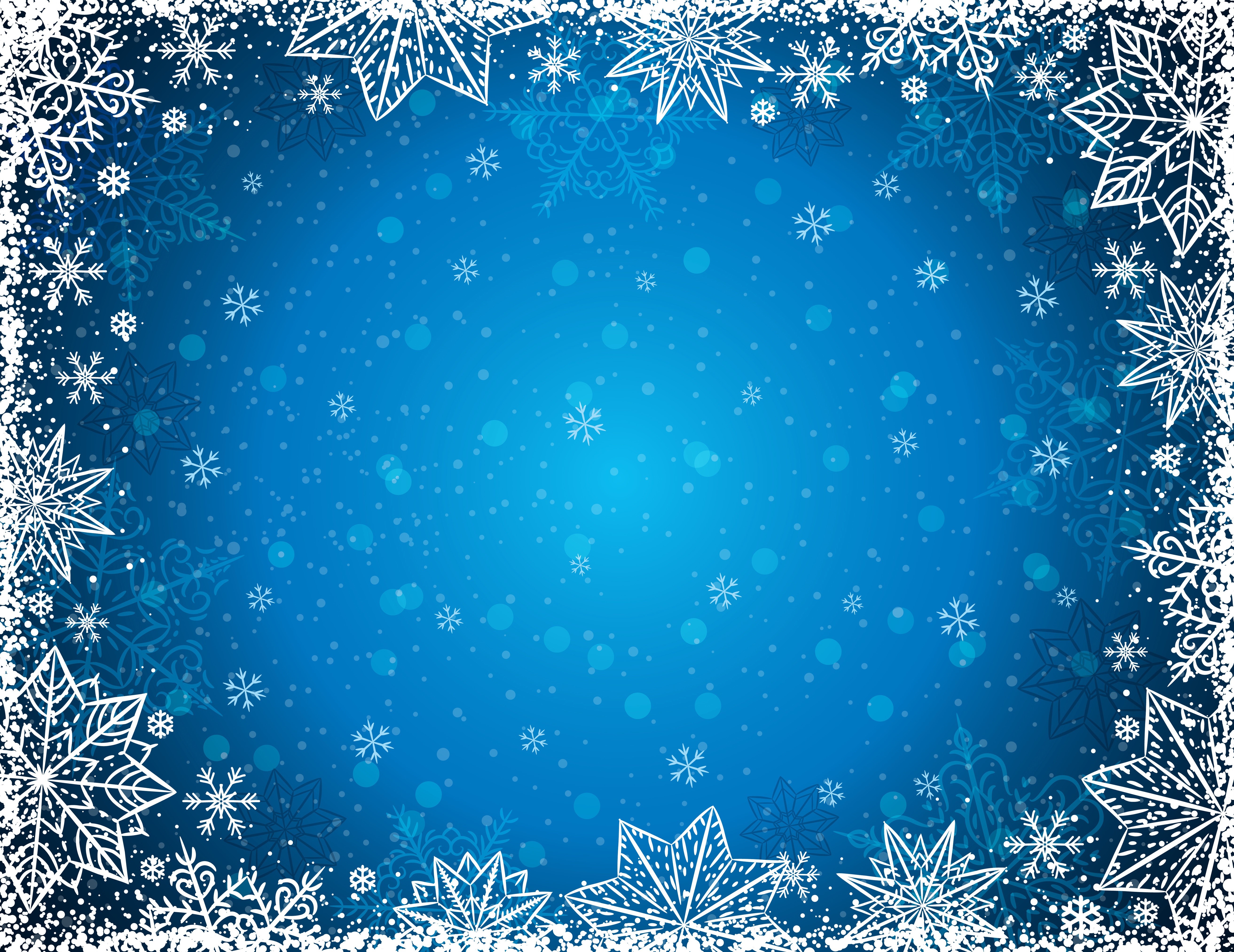 Christmas Snowflakes Template Greeting Card 4K HD Wallpaper