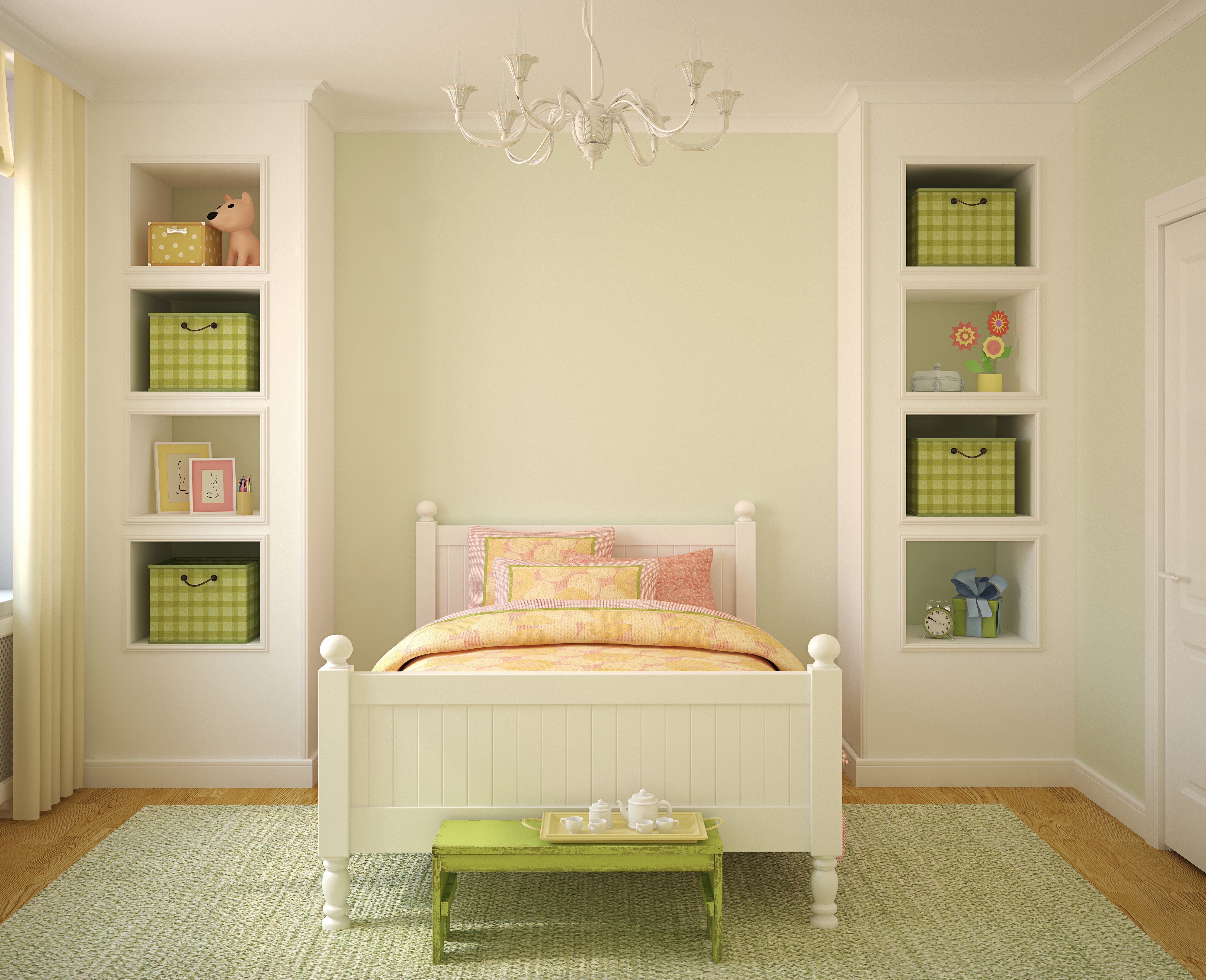Children's room interior design with bed HD Wallpaper
