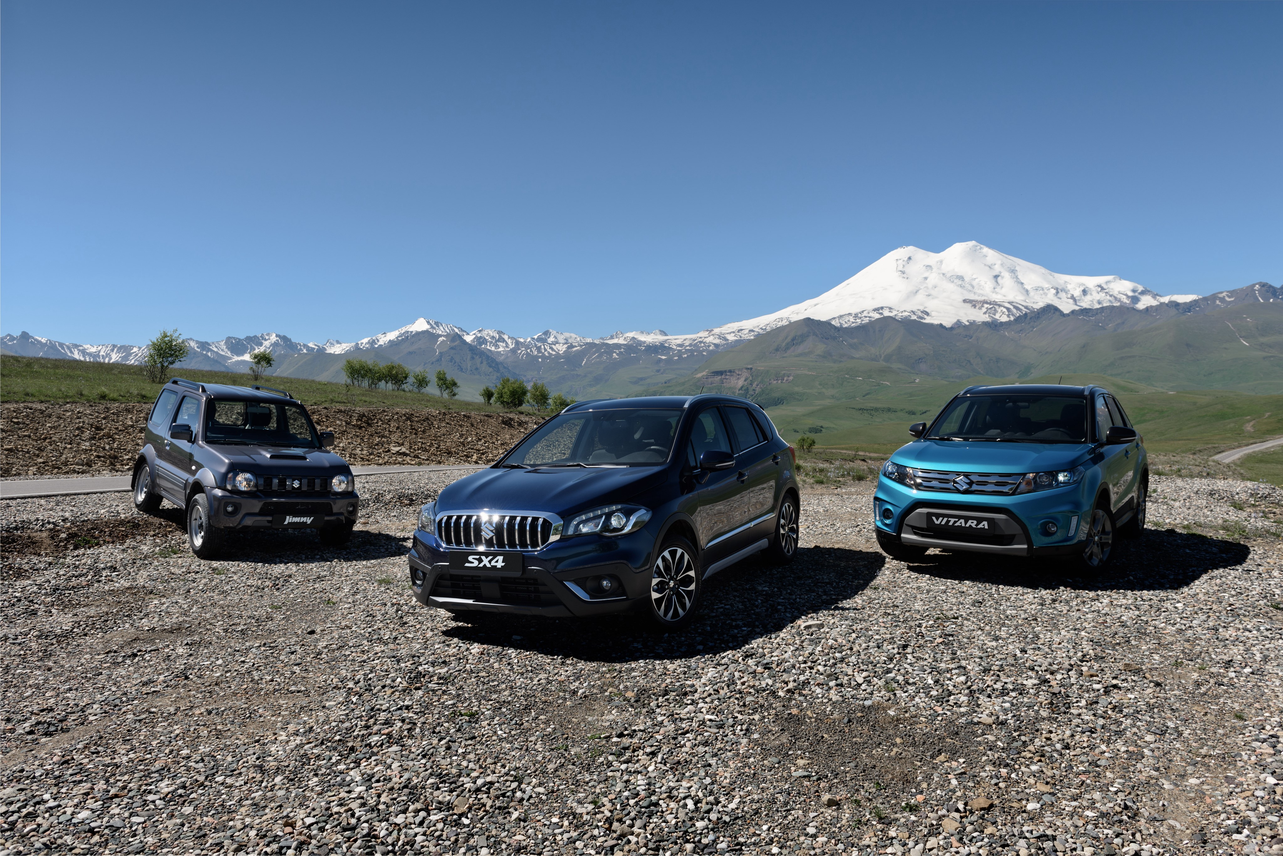 Suzuki Vitara, Jimny, and SX4 with Mountains HD Wallpaper