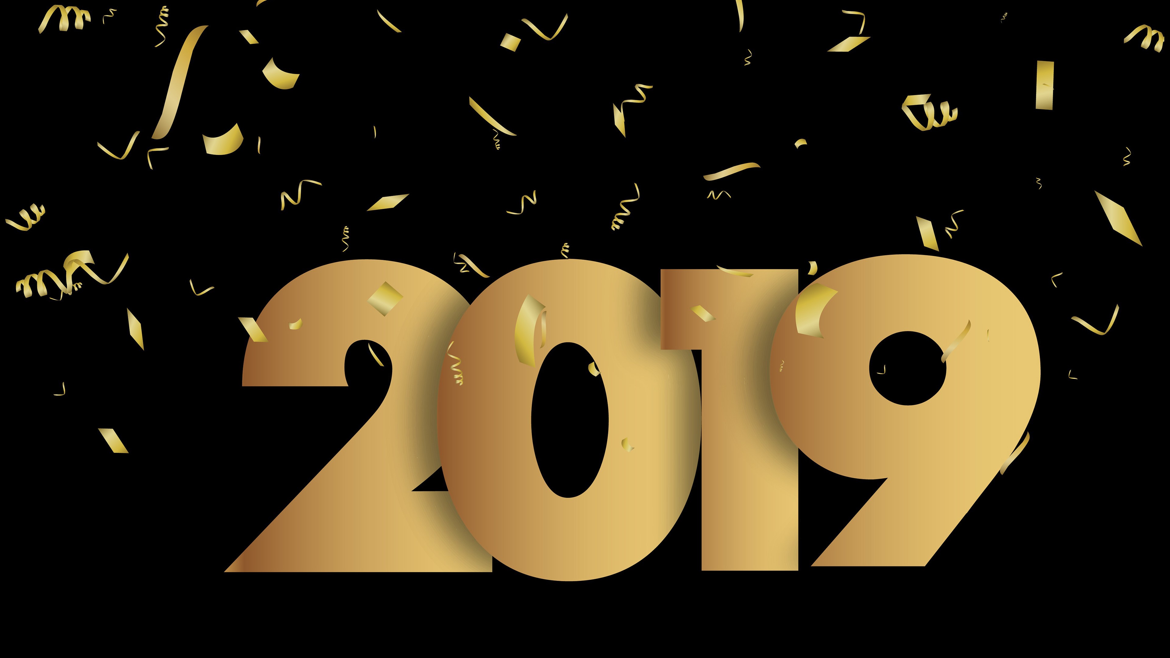 2019 New Year's Eve Confetti HD Wallpaper