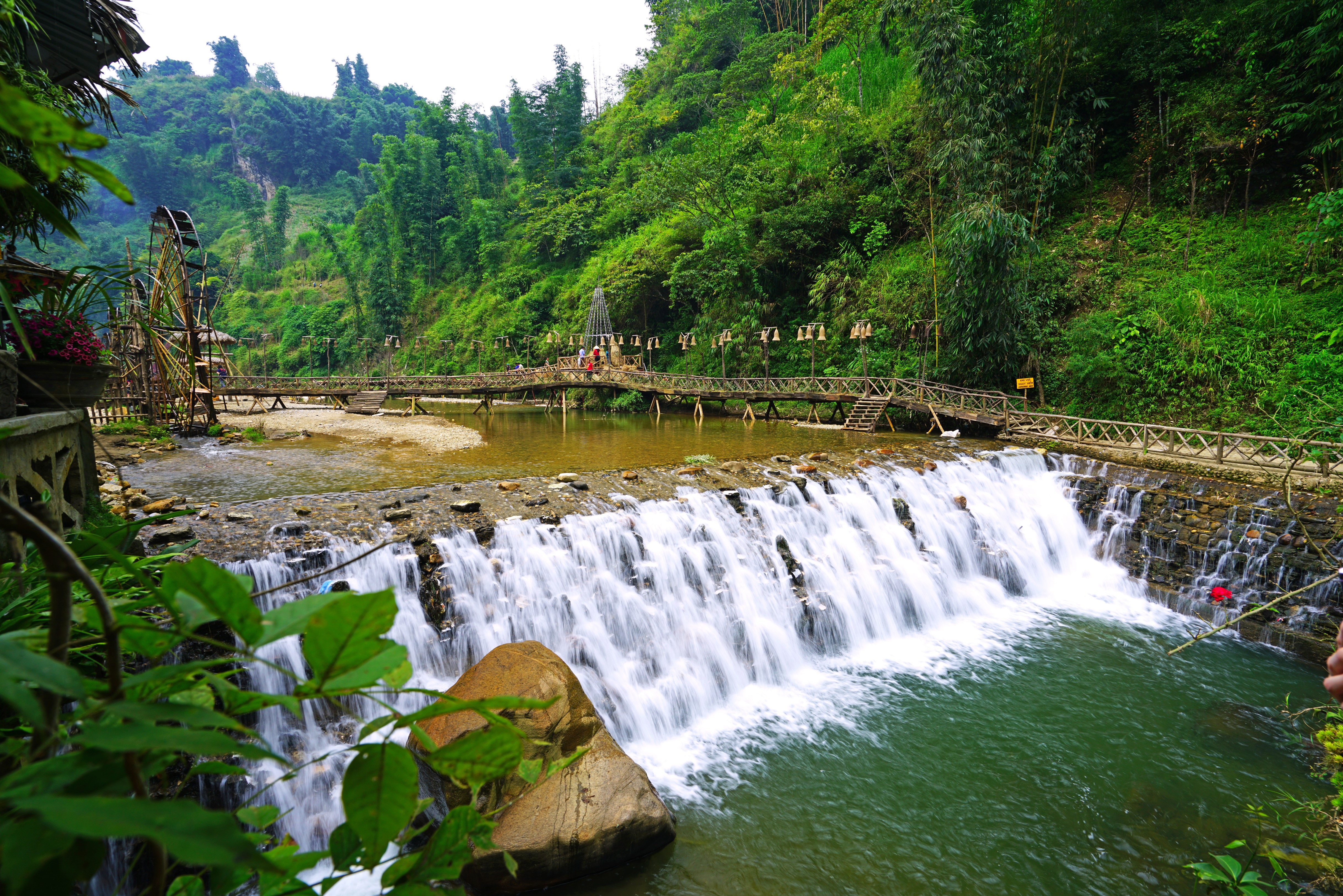 Cat Cat River Sapa Vietnam Waterfalls and Bridges HD Wallpaper