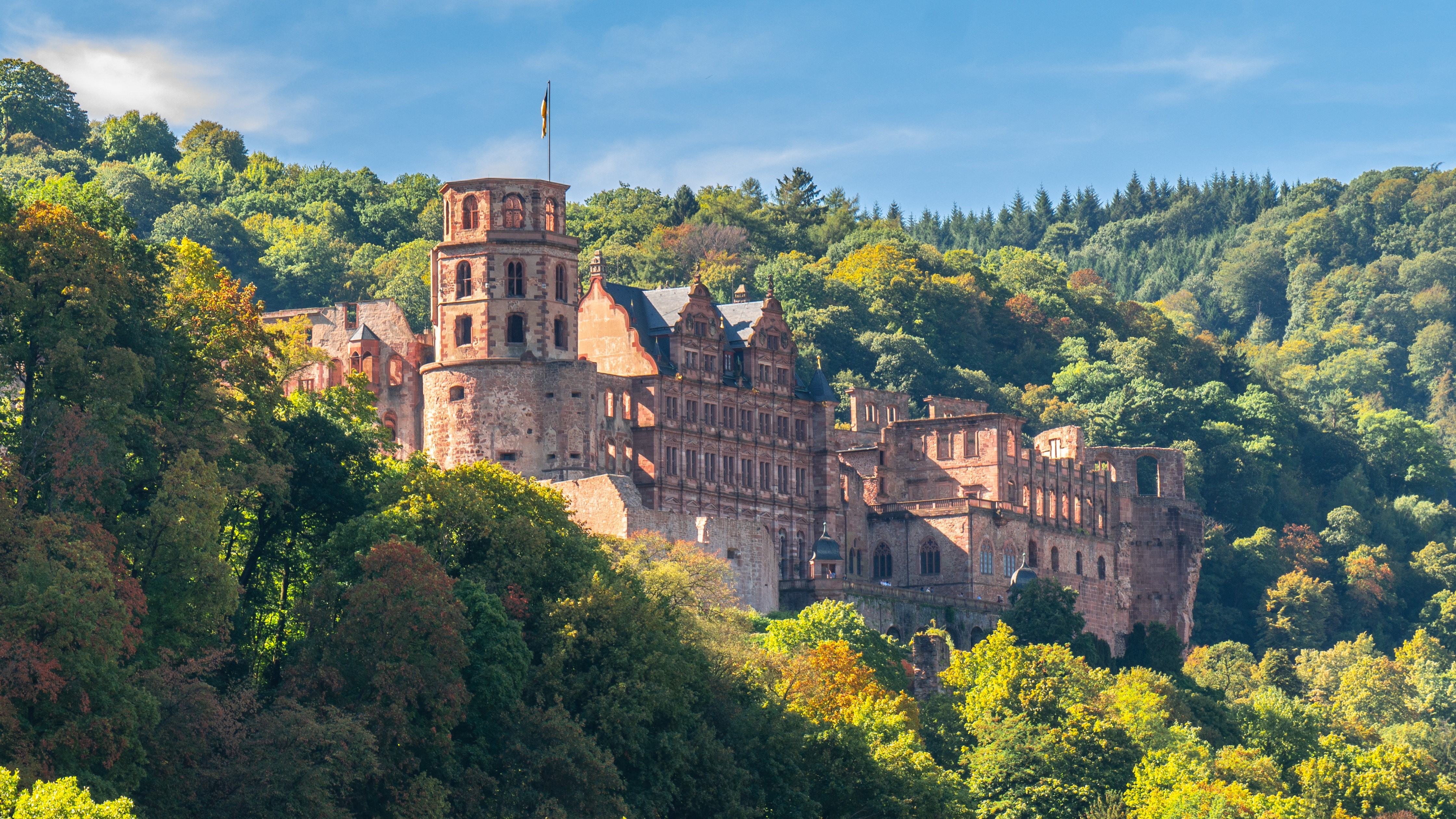 Heidelberg Castle in Germany during Autumn HD Wallpaper