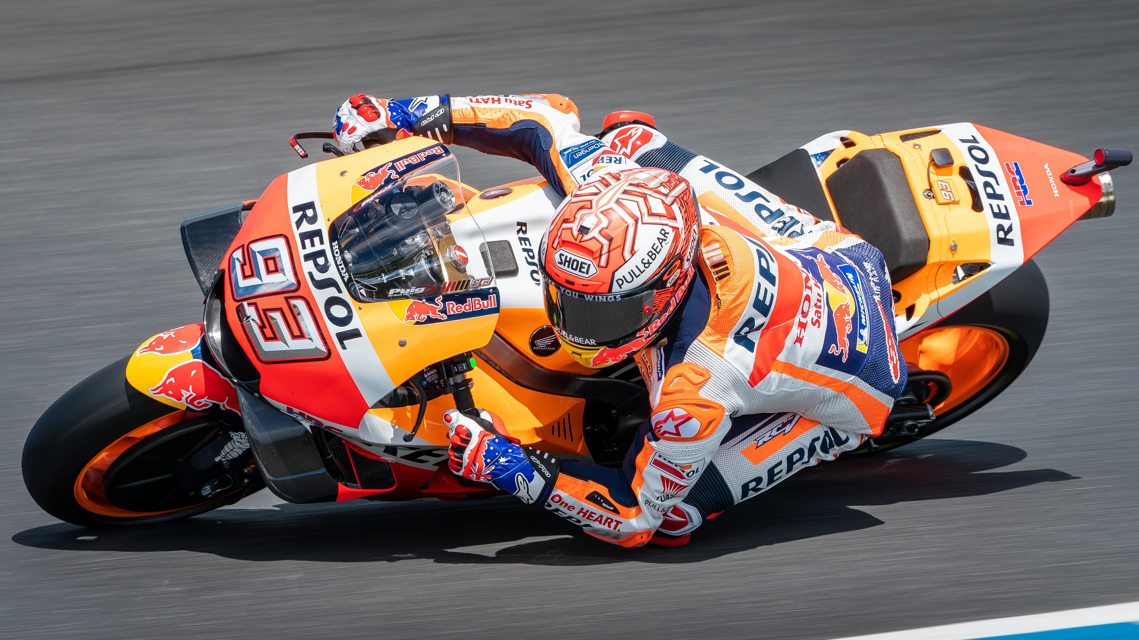Marc Marquez from MotoGP on a Repsol Honda motorcycle HD Wallpaper