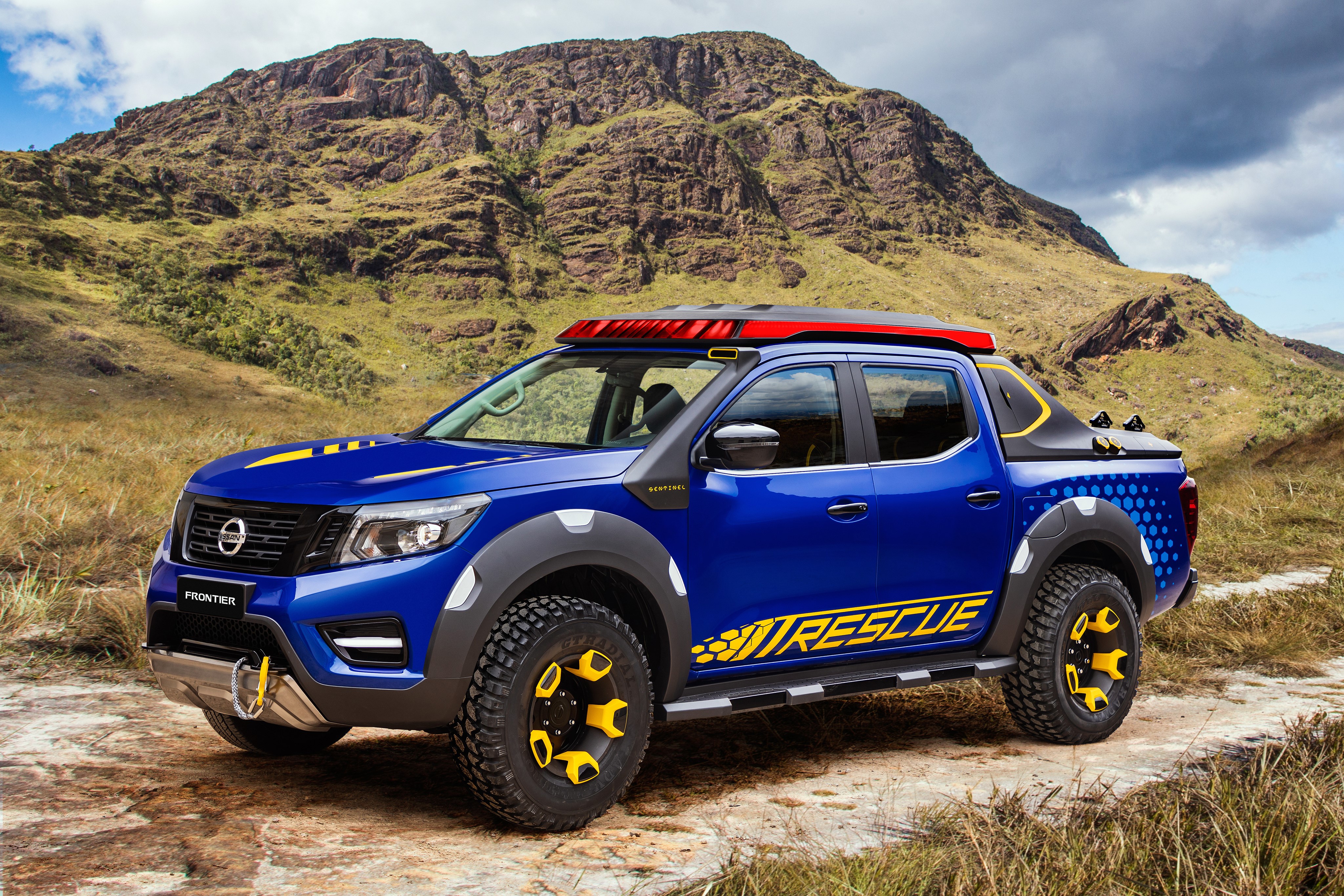 4K Blue Nissan Frontier Sentinel Pickup Truck HD Wallpaper