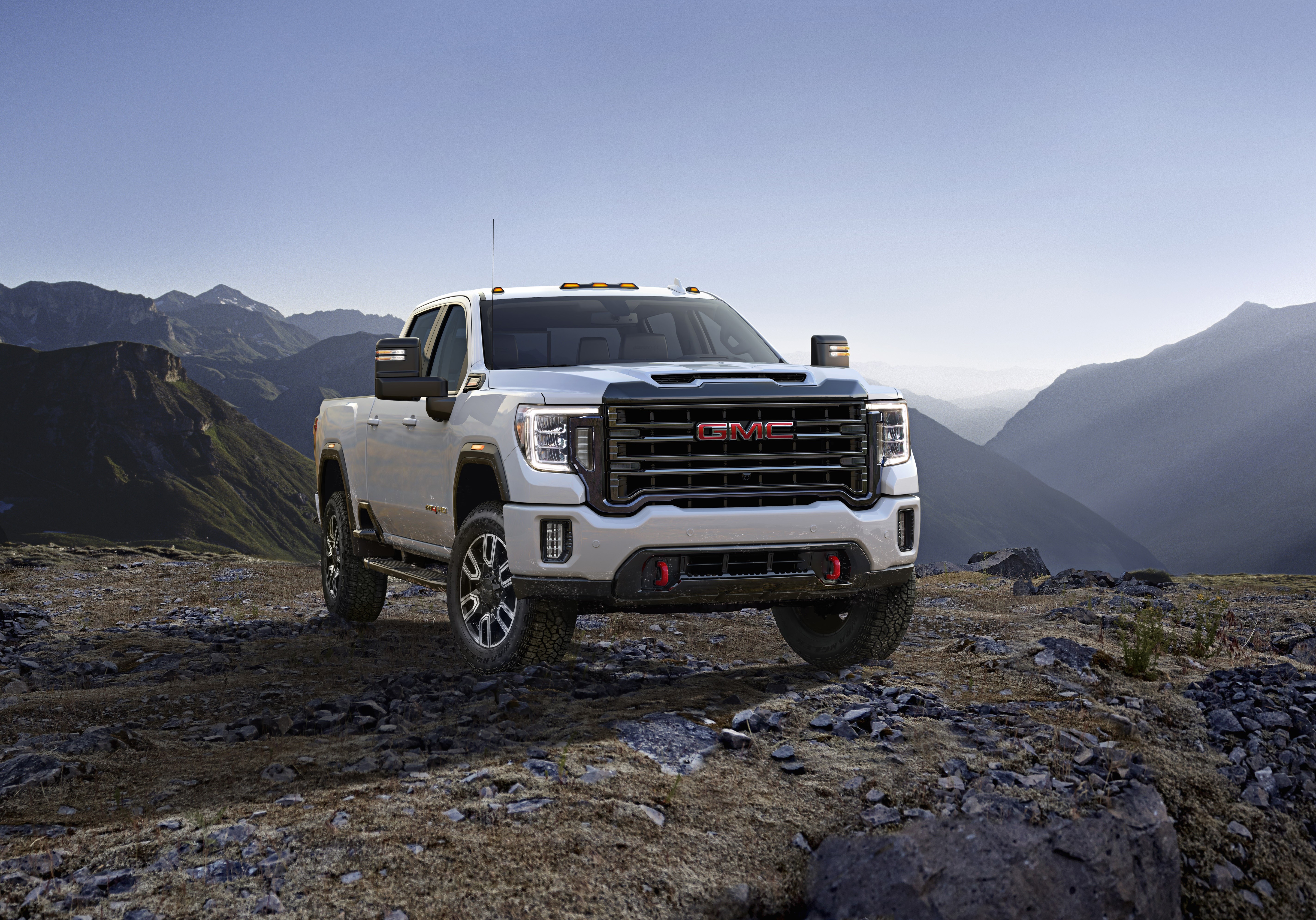 White GMC Sierra 2500 AT4 Pickup Truck HD Wallpaper