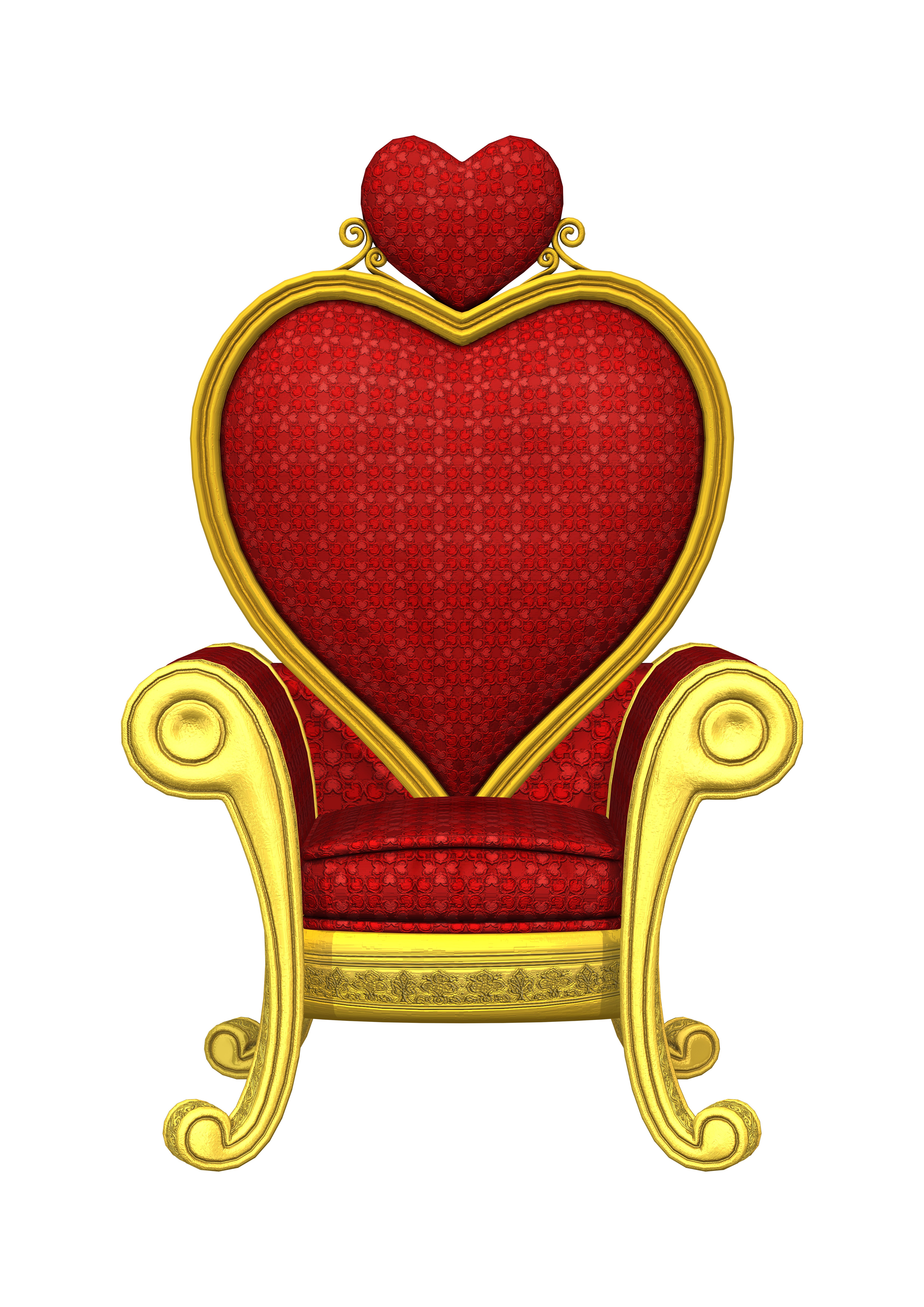 Red Heart Throne Chair with Gold Trim HD Phone Wallpaper