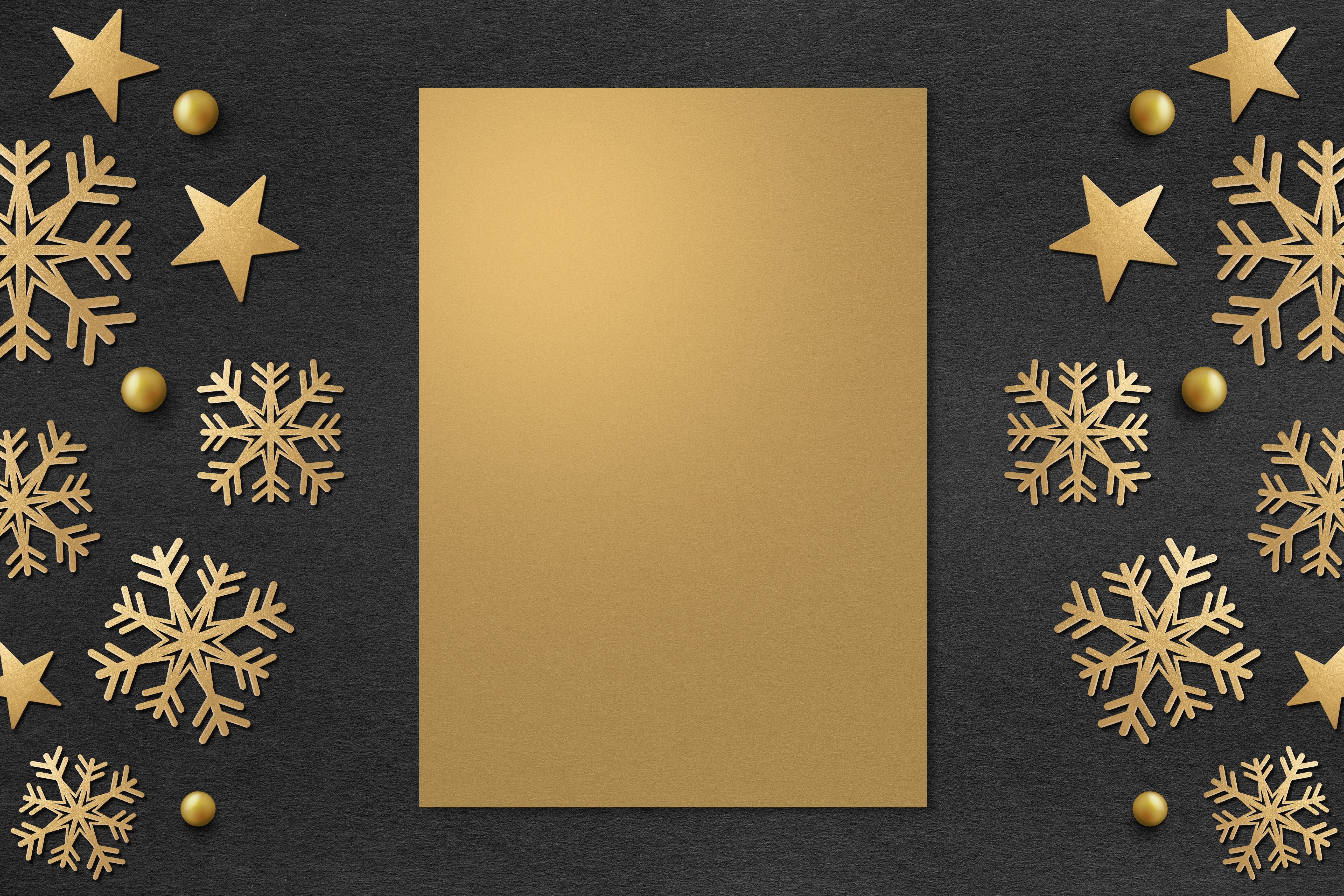 Christmas greeting card template with snowflakes and stars HD Wallpaper