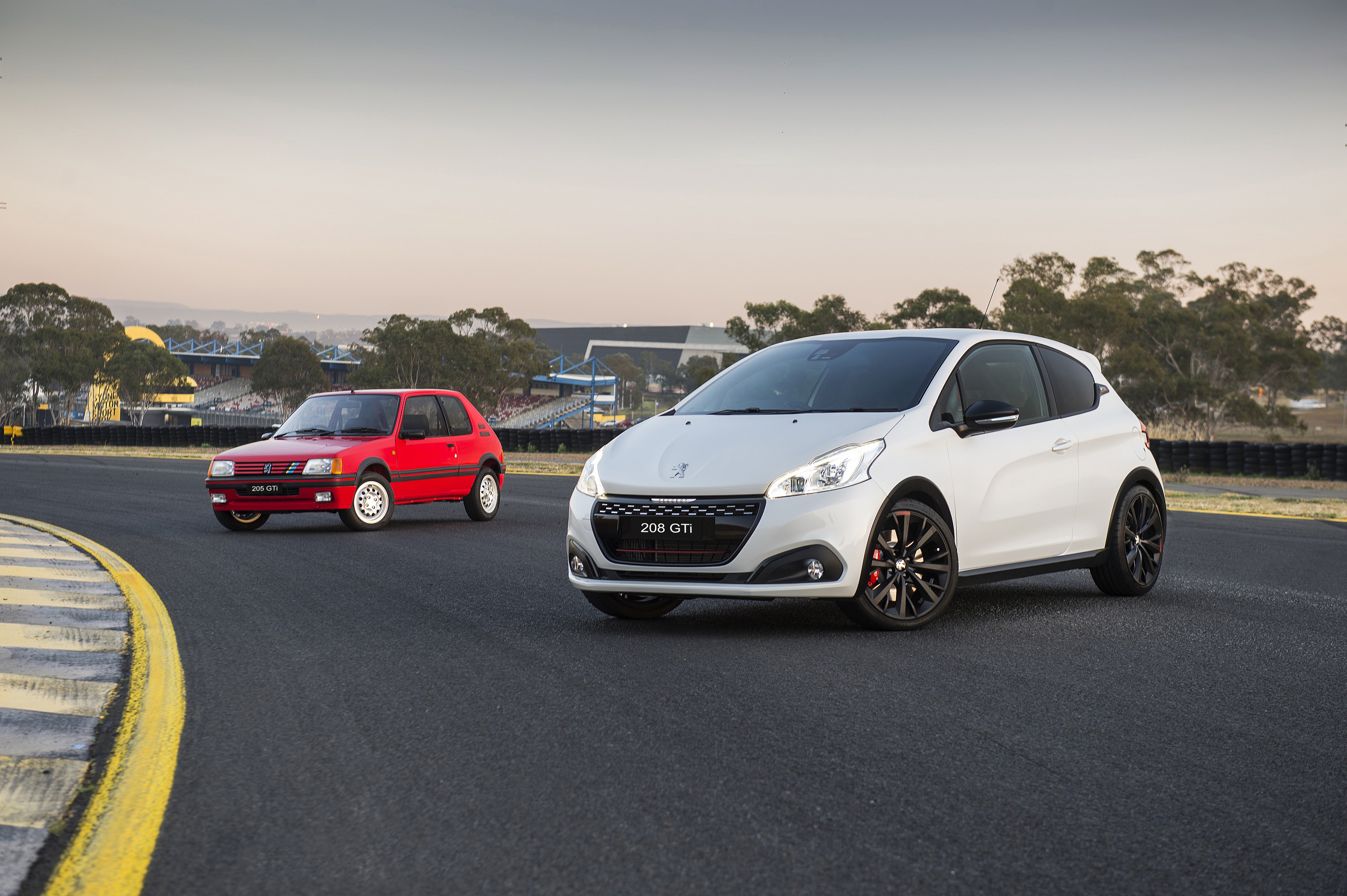 Peugeot 205 and 208 GTi on a Racetrack HD Wallpaper