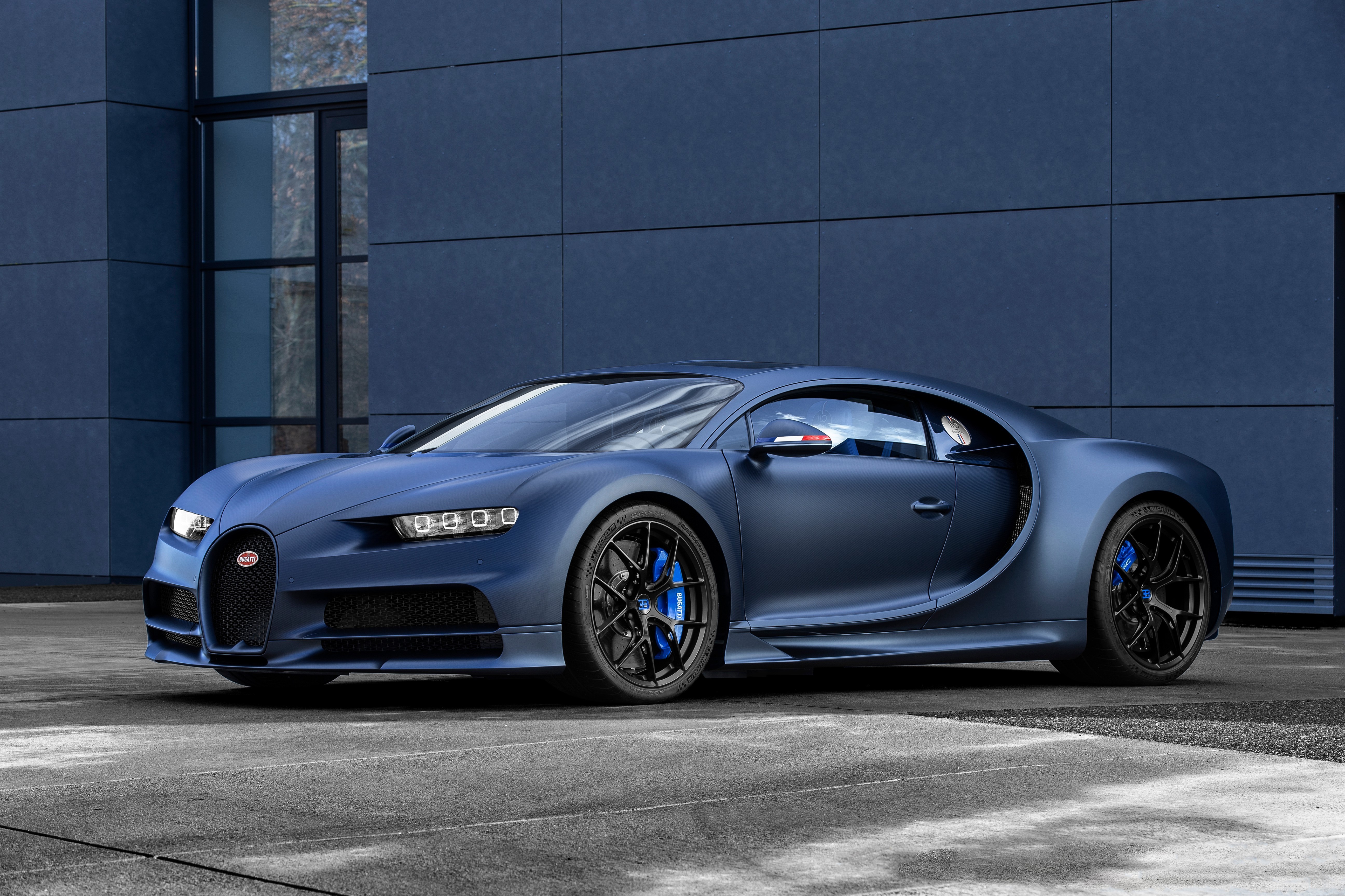 Bugatti Chiron 110 Ans in blue HD Wallpaper