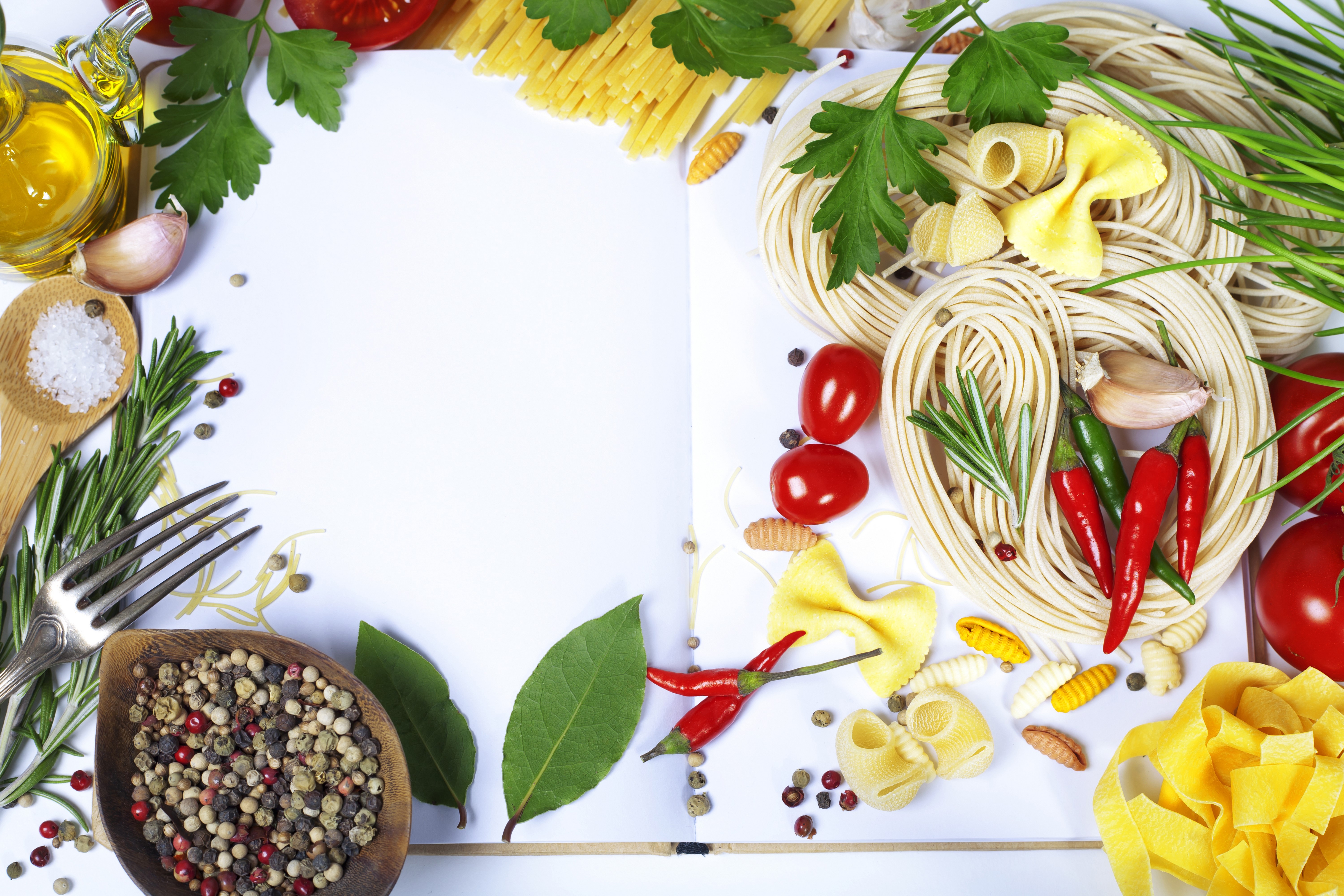 Ingredients for Italian Pasta Dish HD Wallpaper