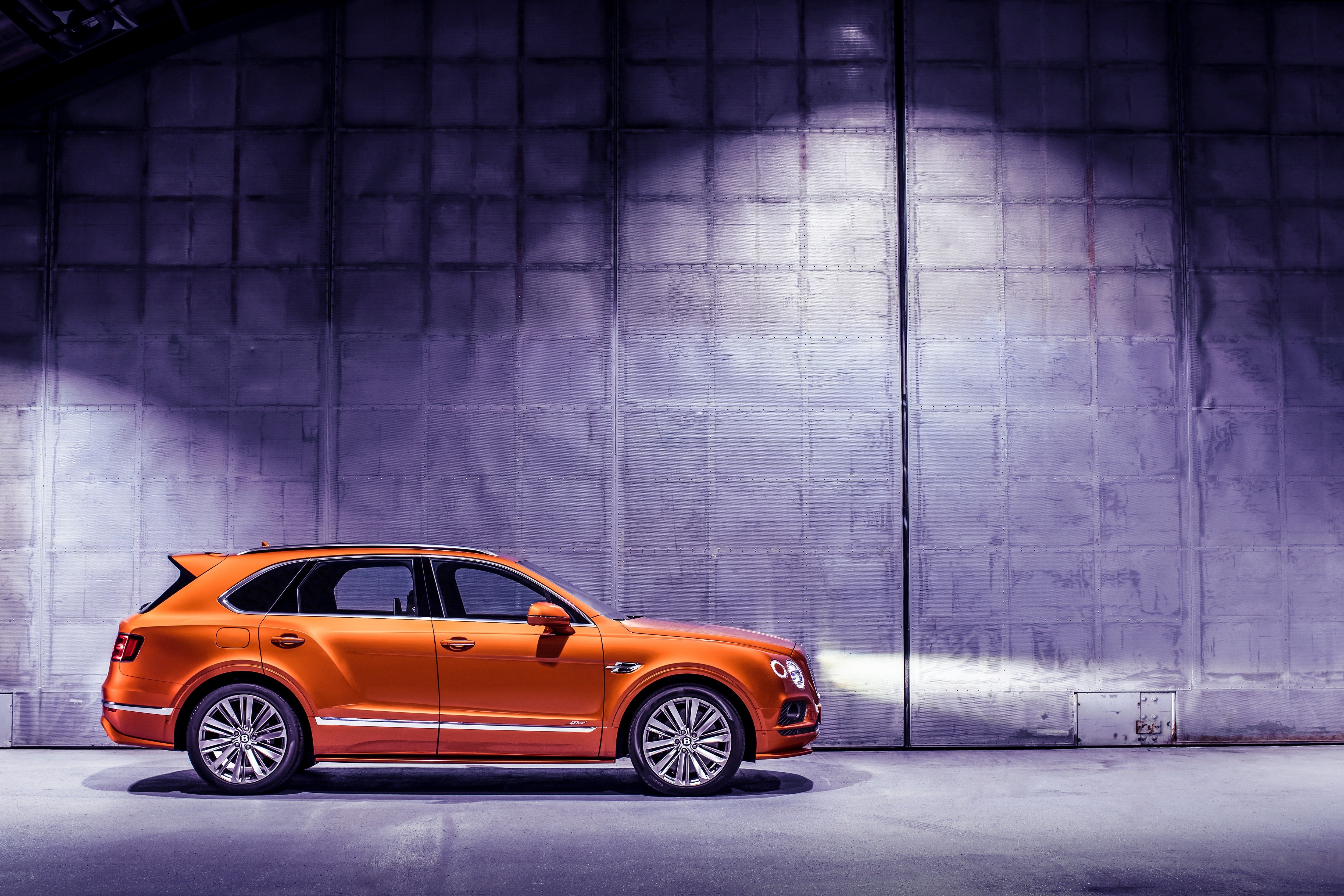 Orange Bentley Bentayga Crossover HD Wallpaper
