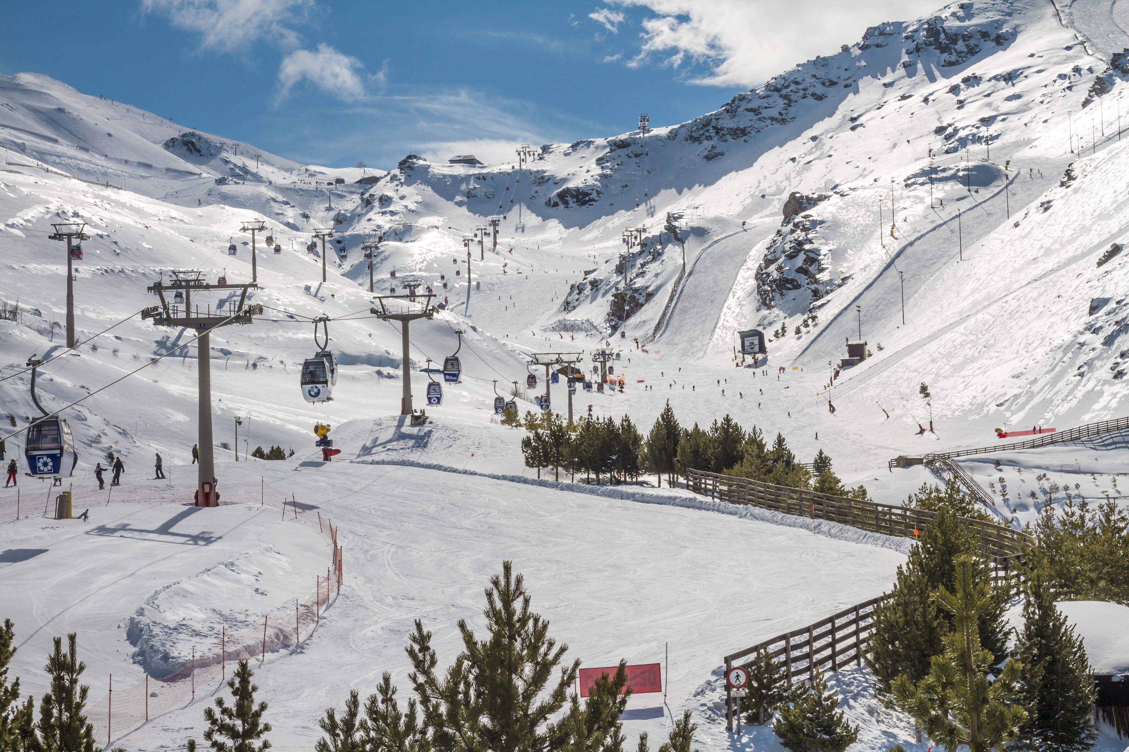 Ski resort in Sierra Nevada, Granada, Spain HD Wallpaper